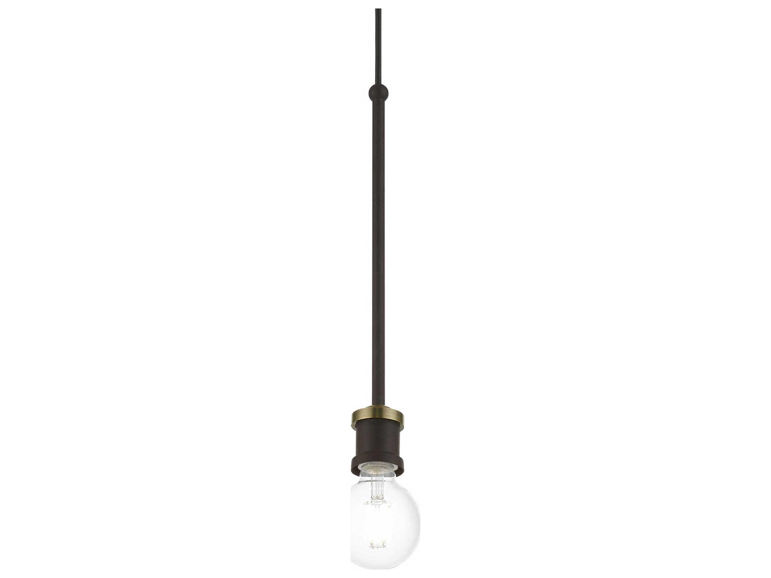 Livex Lighting Lansdale 1-Light Bronze Antique Brass Mini Pendant
