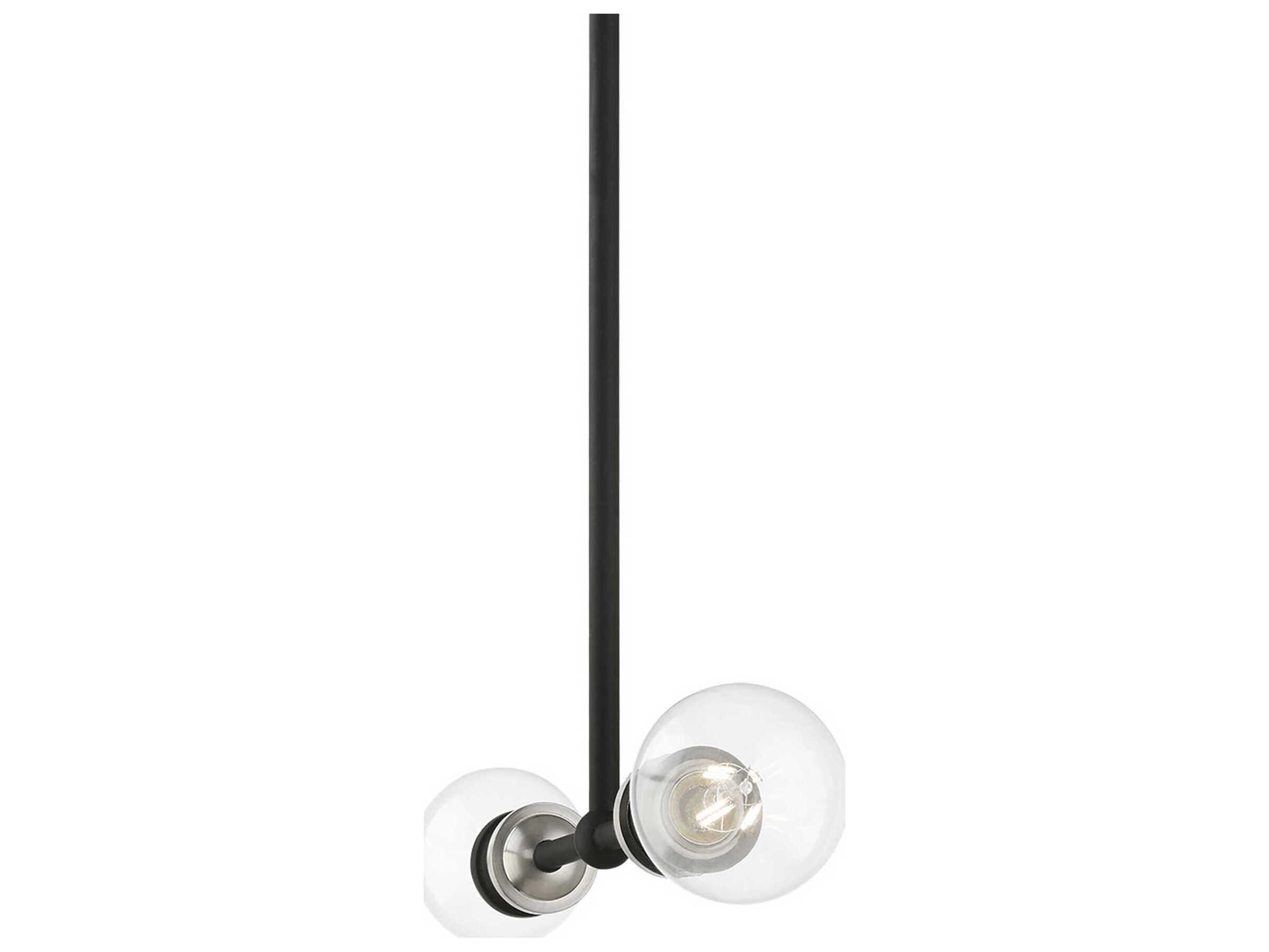 Livex Lighting Lansdale 2-Light Black Brushed Nickel Linear Island Pendant