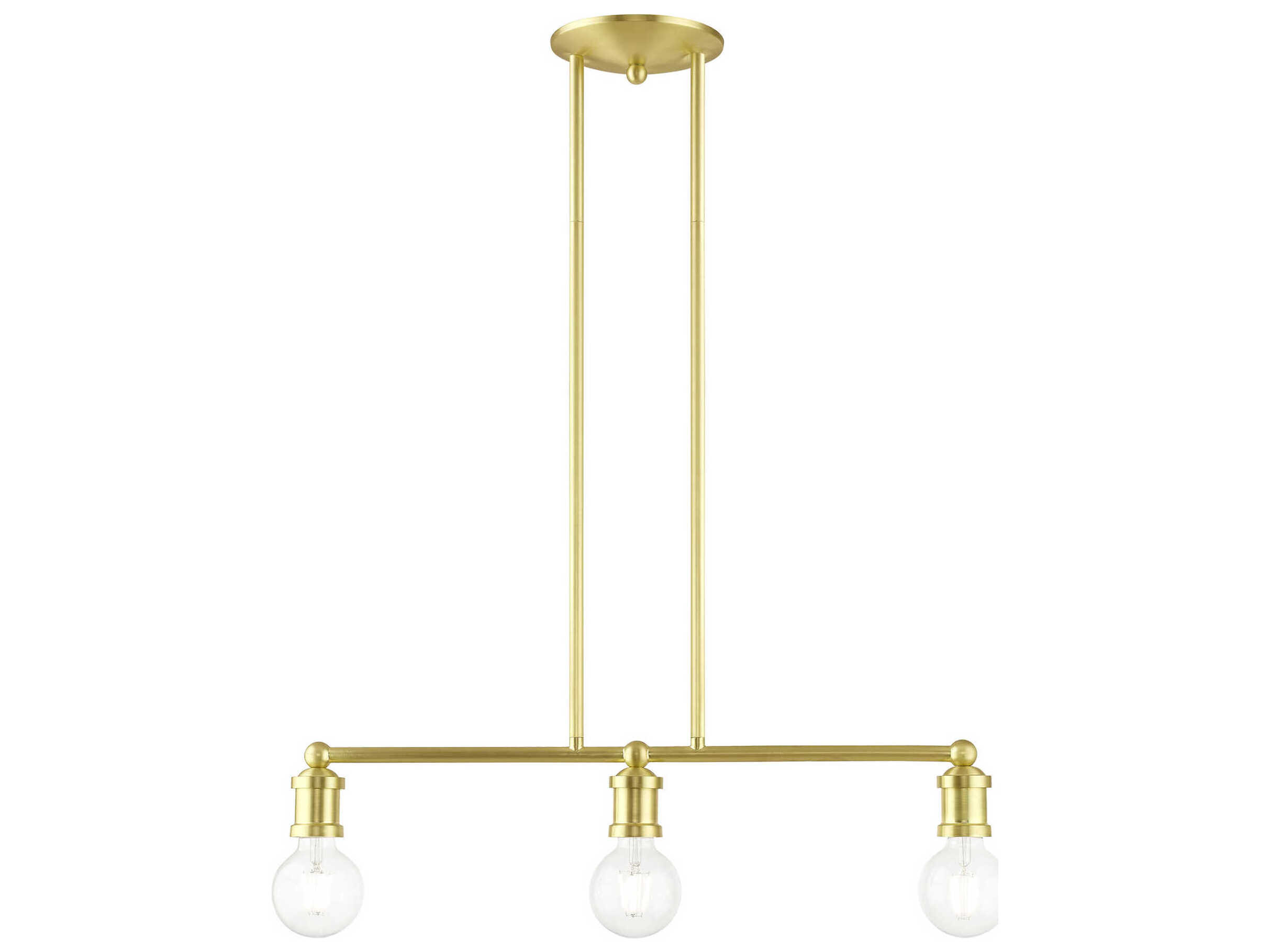 Livex Lighting Lansdale 3-Light Satin Brass Linear Island Pendant