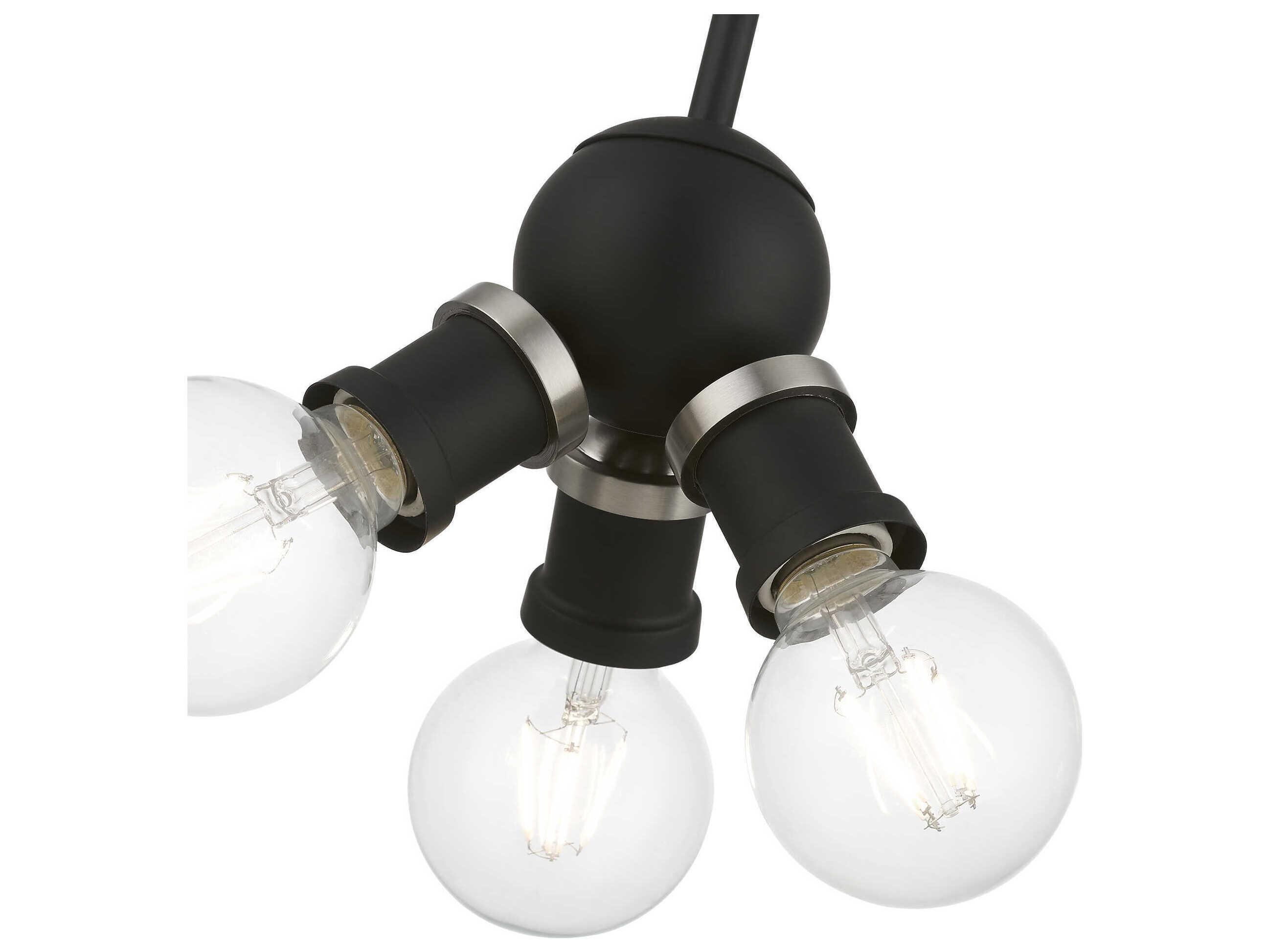 Livex Lighting Lansdale 3-Light Black Brushed Nickel Mini Pendant