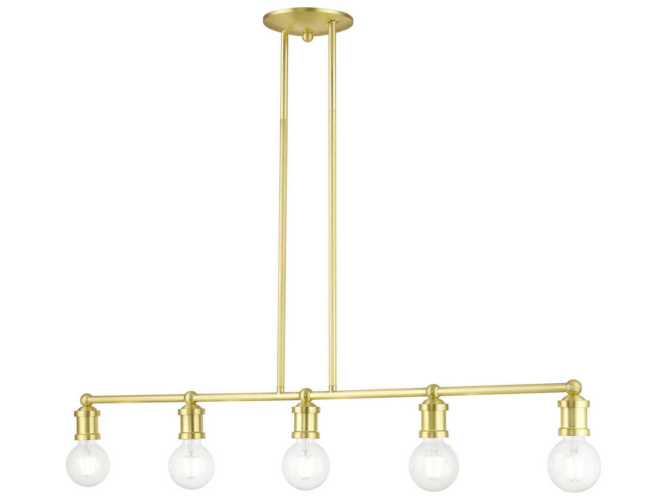 Livex Lighting Lansdale 5-Light Satin Brass Linear Island Pendant