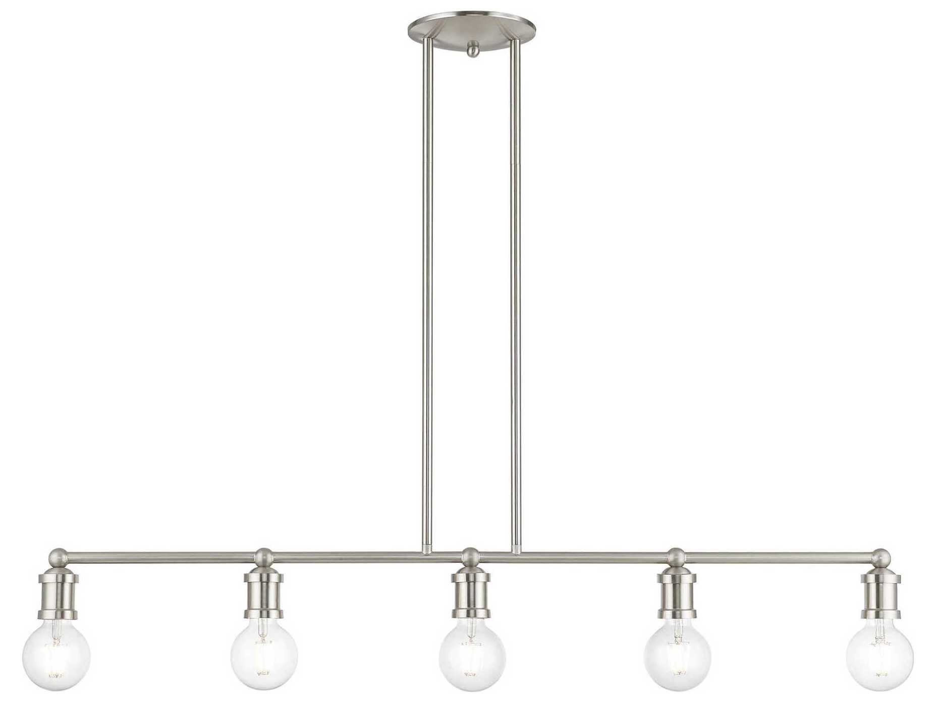 Livex Lighting Lansdale 5-Light Brushed Nickel Linear Island Pendant