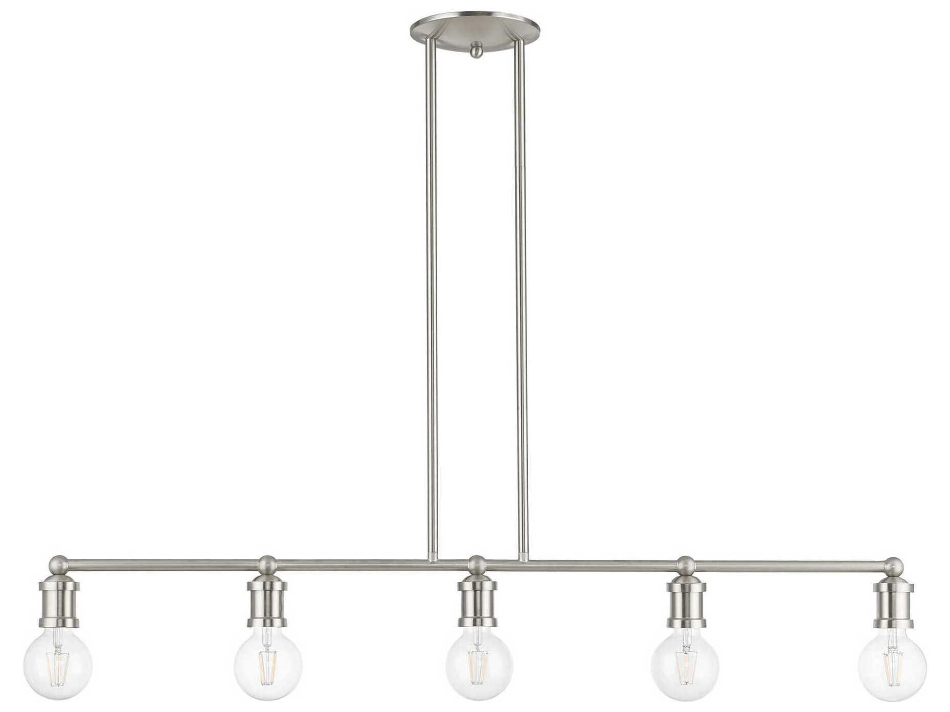 Livex Lighting Lansdale 5-Light Brushed Nickel Linear Island Pendant
