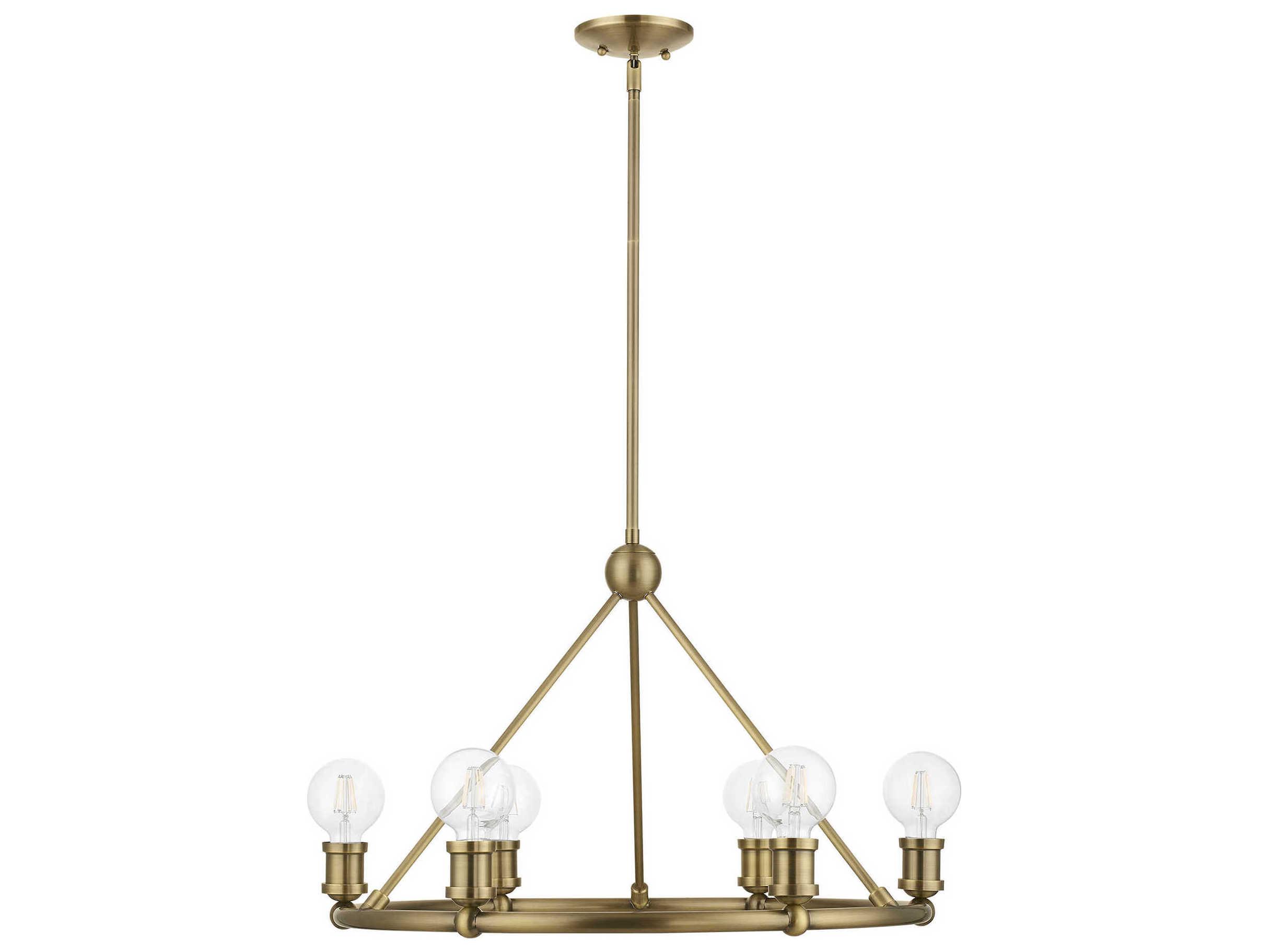 Livex Lighting Lansdale 6-Light Antique Brass Chandelier