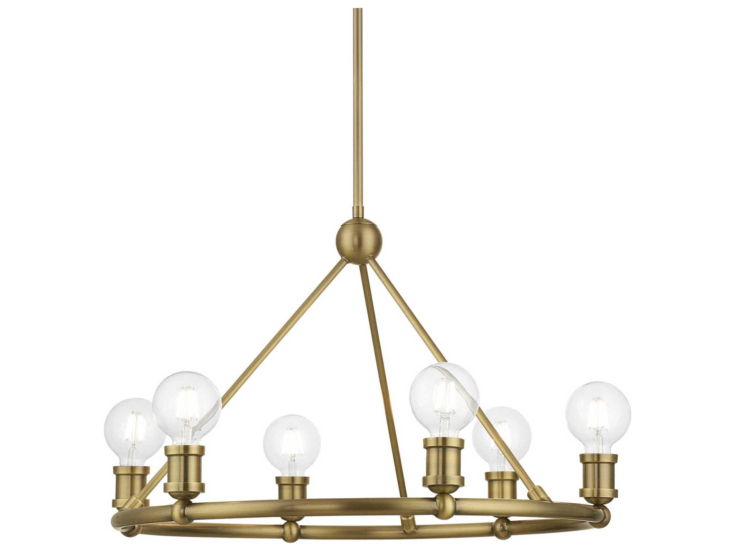 Livex Lighting Lansdale 6-Light Antique Brass Chandelier