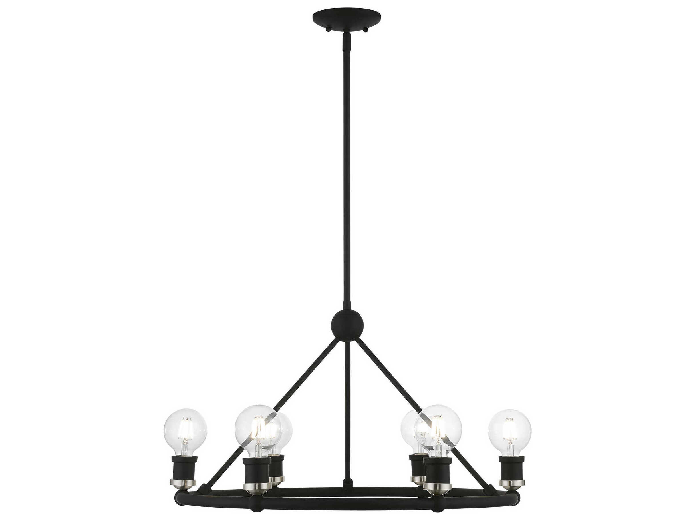 Livex Lighting Lansdale 6-Light Black Brushed Nickel Chandelier