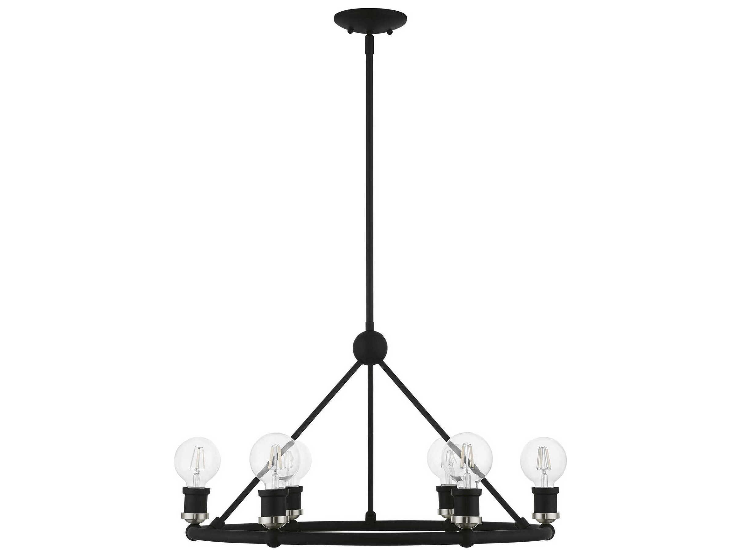 Livex Lighting Lansdale 6-Light Black Brushed Nickel Chandelier