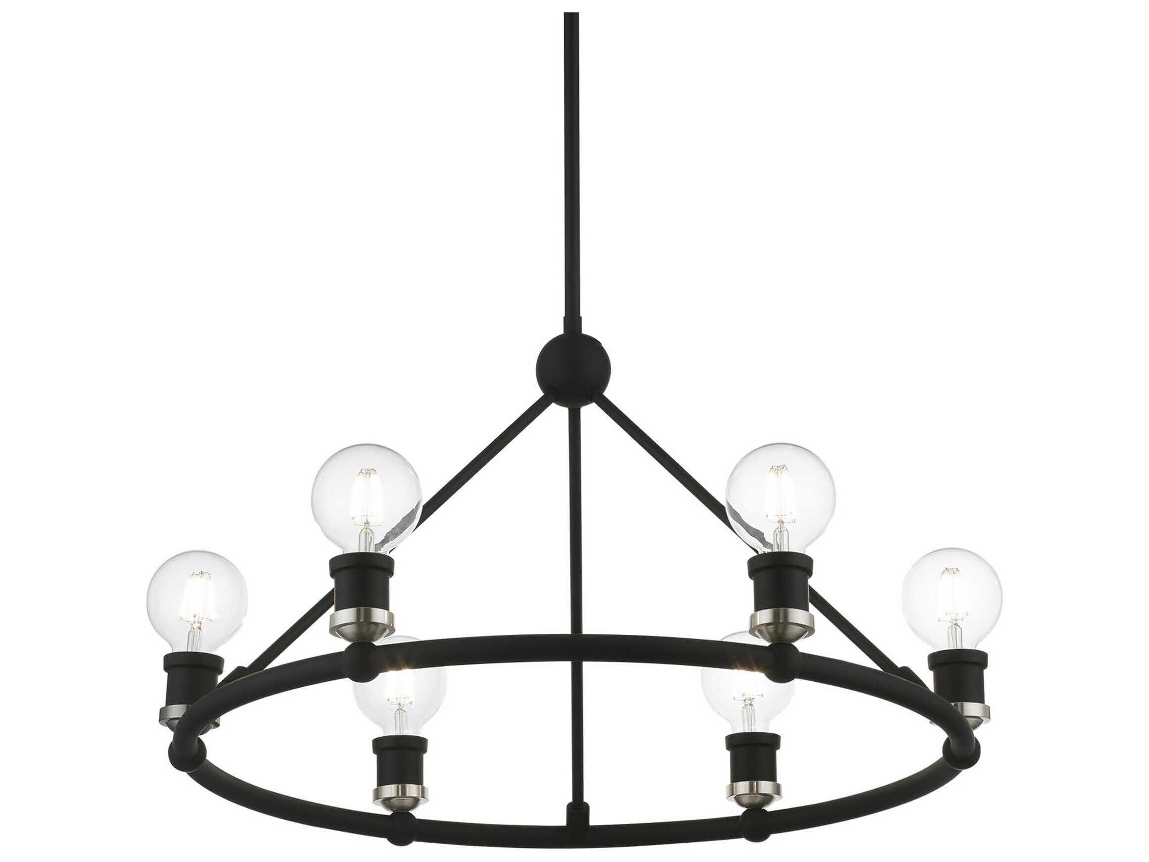 Livex Lighting Lansdale 6-Light Black Brushed Nickel Chandelier