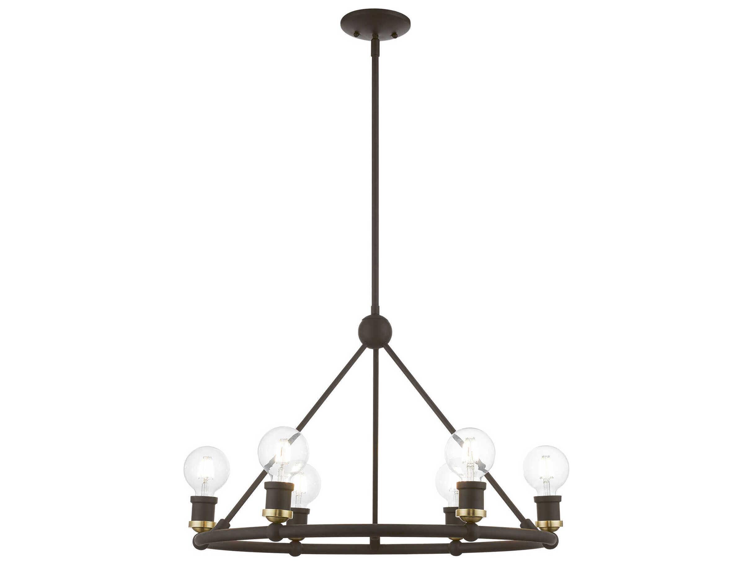 Livex Lighting Lansdale 6-Light Bronze Antique Brass Chandelier