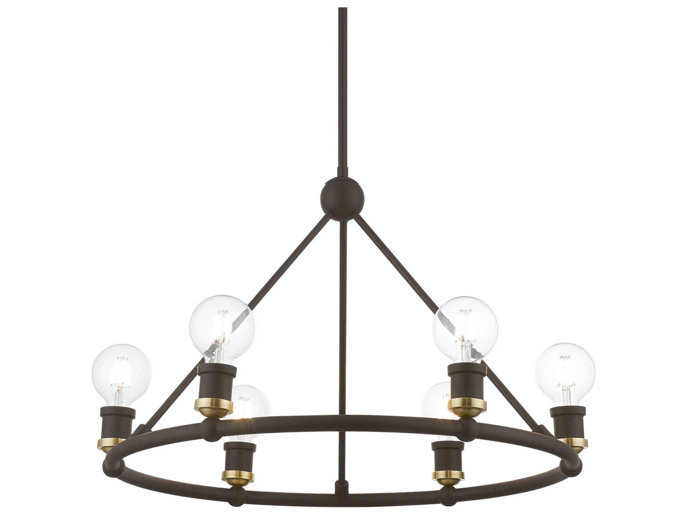 Livex Lighting Lansdale 6-Light Bronze Antique Brass Chandelier