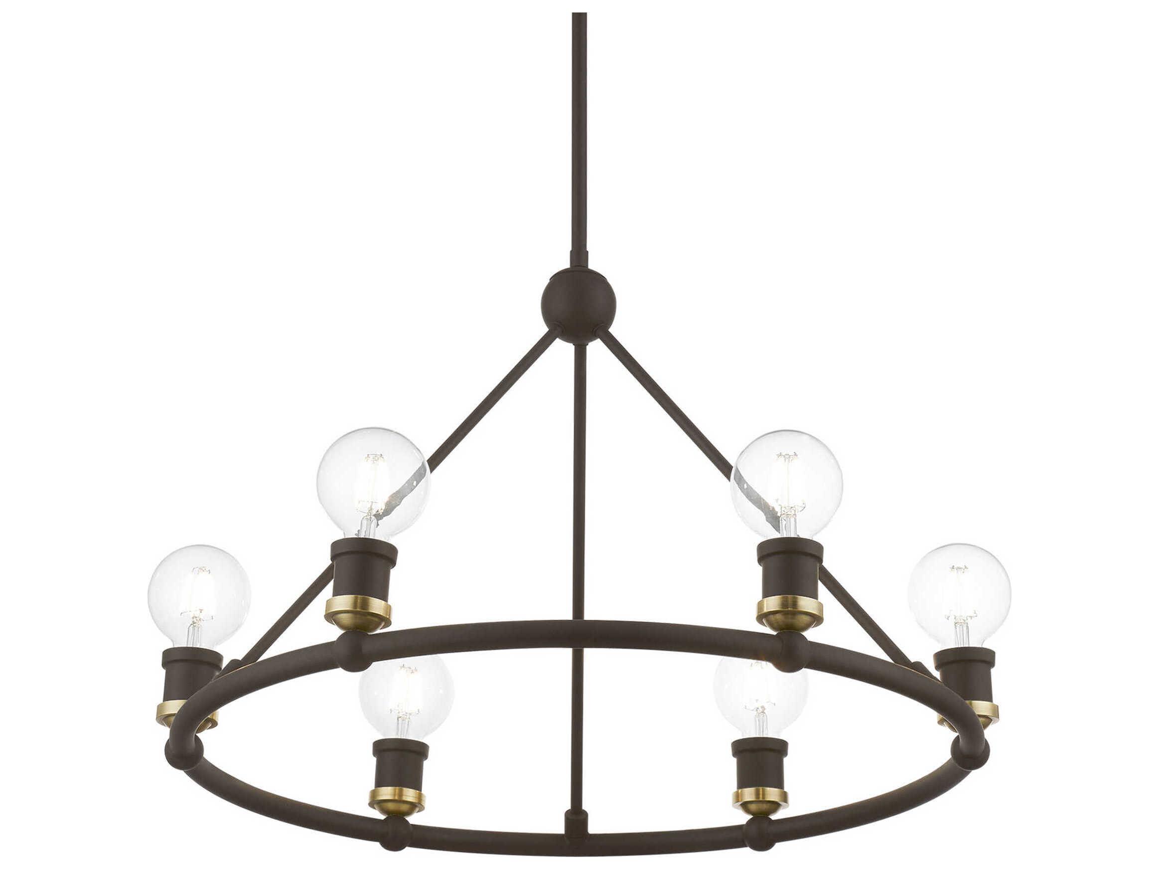 Livex Lighting Lansdale 6-Light Bronze Antique Brass Chandelier