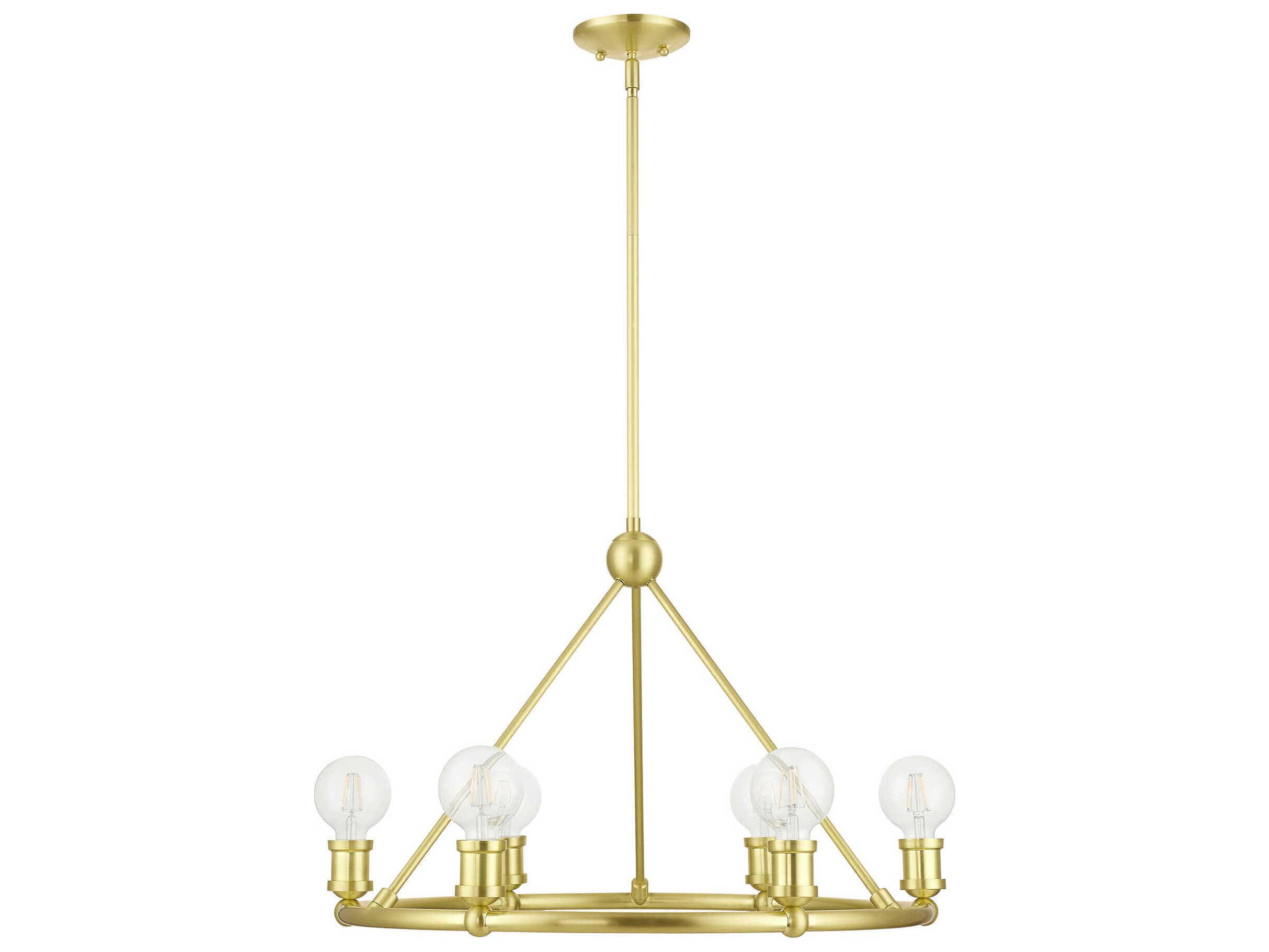 Livex Lighting Lansdale 6-Light Satin Brass Chandelier