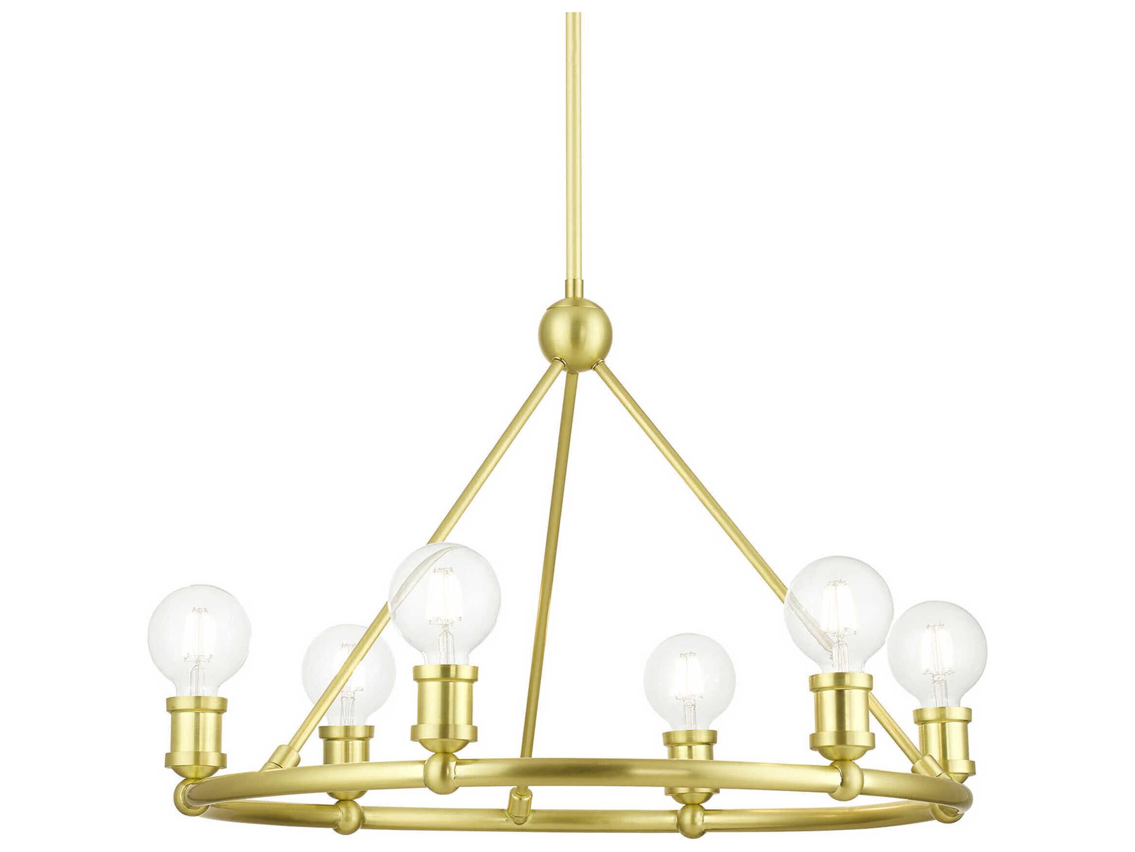 Livex Lighting Lansdale 6-Light Satin Brass Chandelier