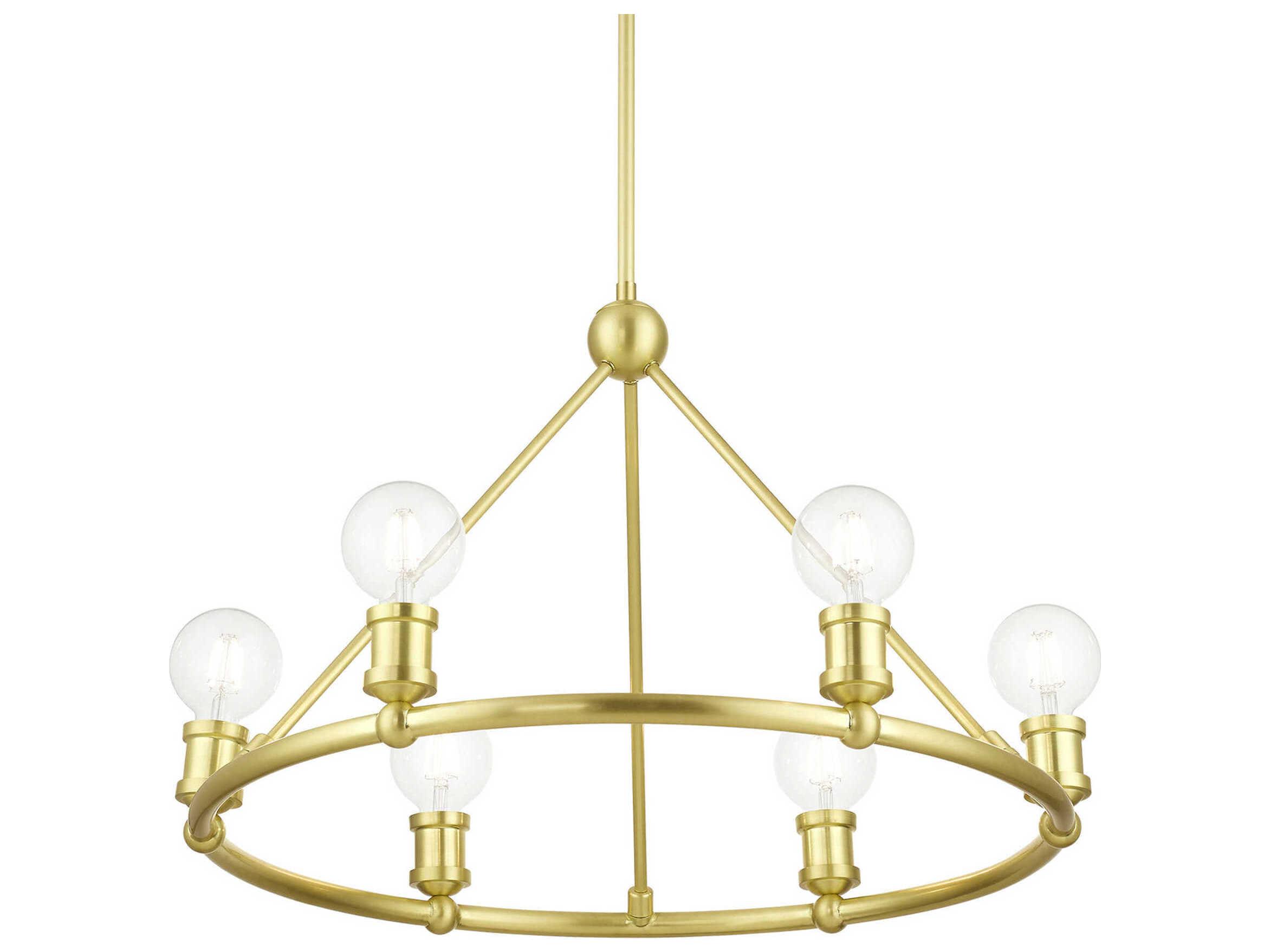 Livex Lighting Lansdale 6-Light Satin Brass Chandelier