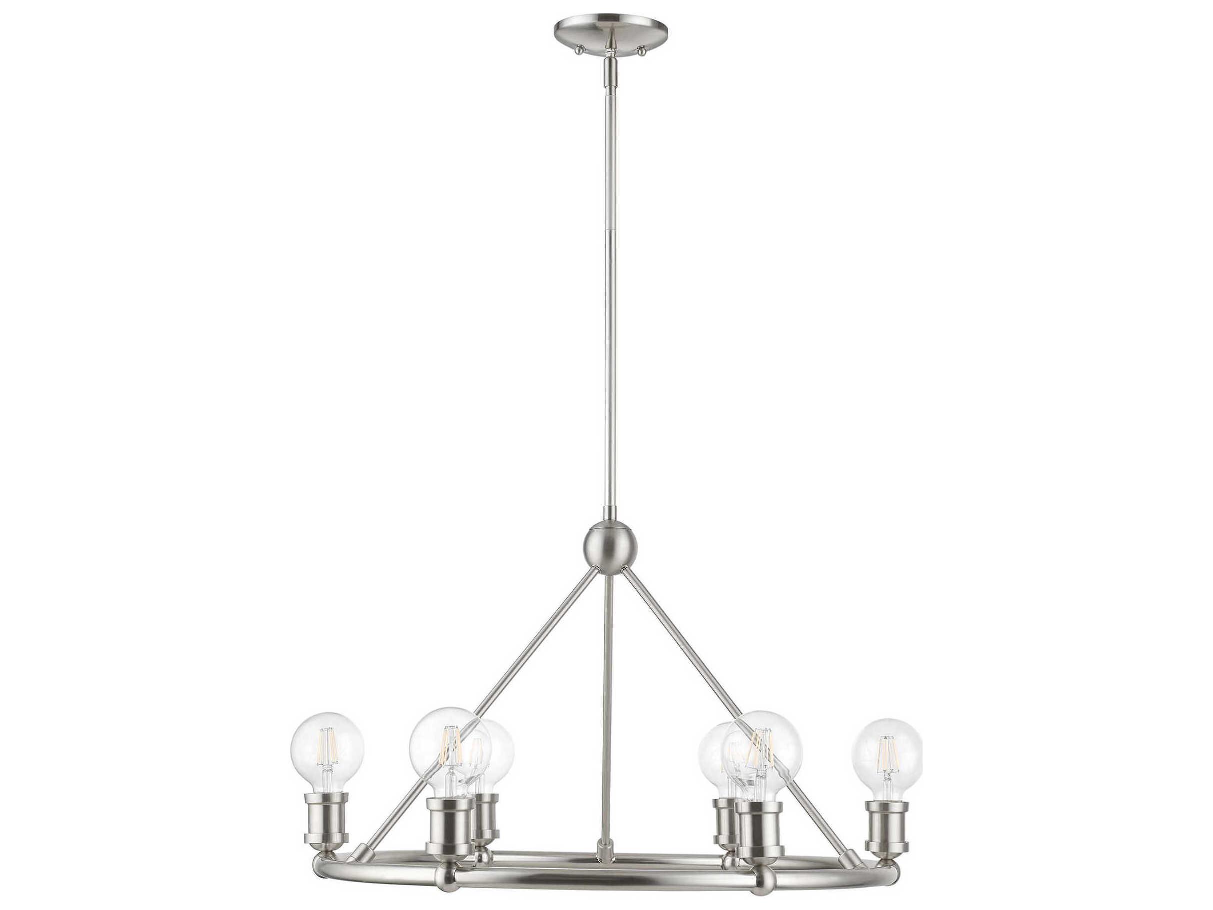 Livex Lighting Lansdale 6-Light Brushed Nickel Chandelier