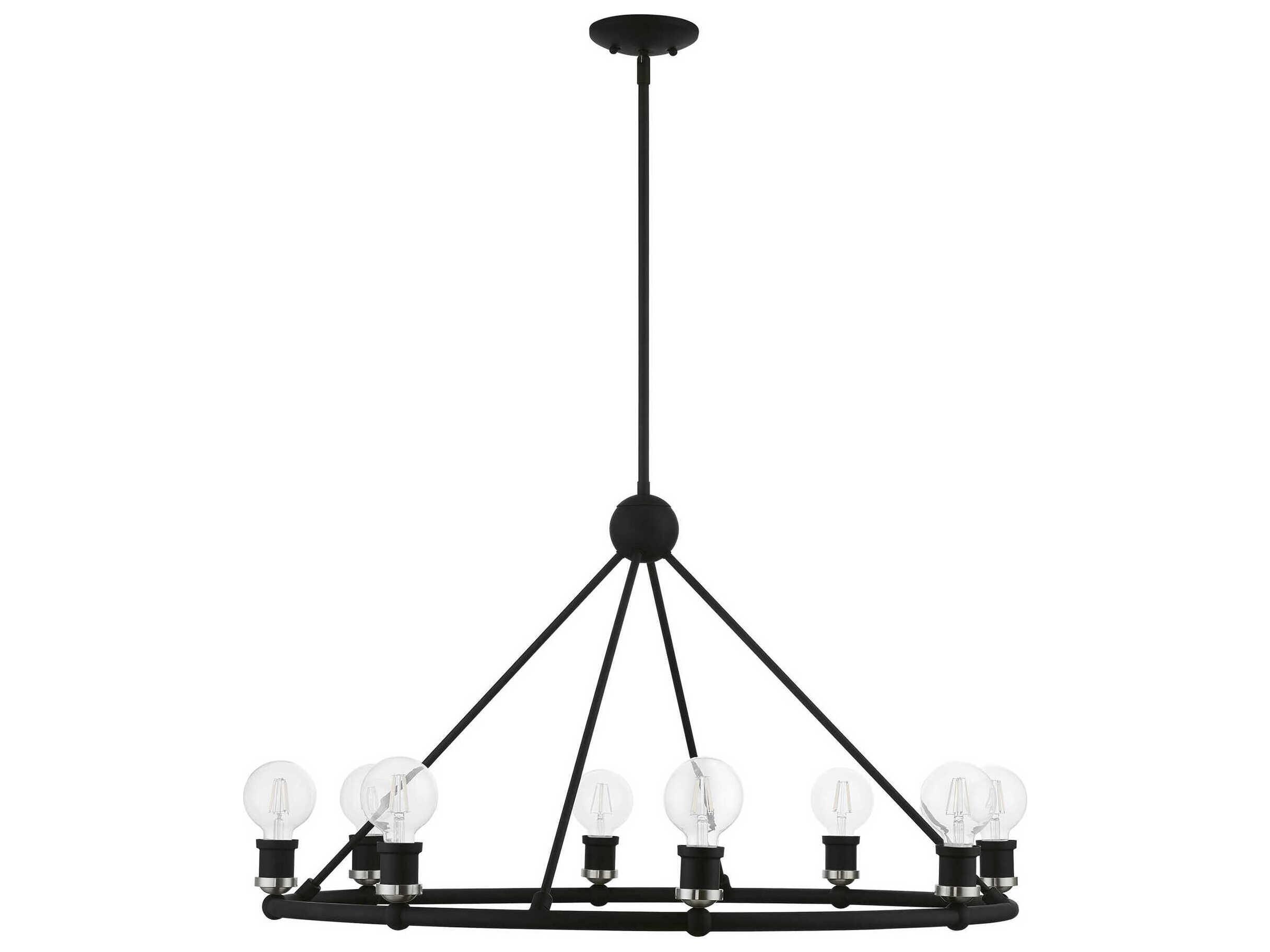 Livex Lighting Lansdale 8-Light Black Brushed Nickel Chandelier