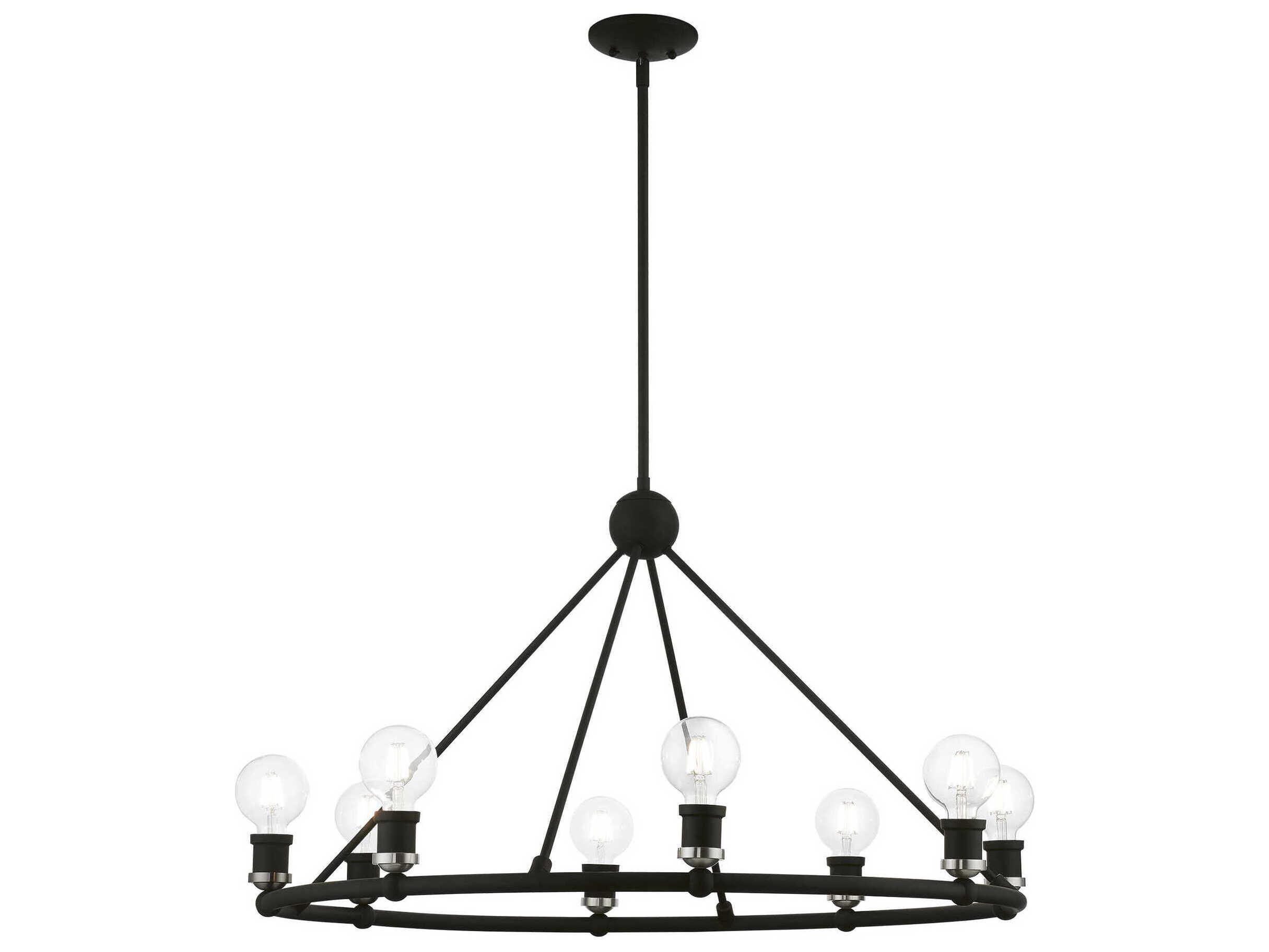 Livex Lighting Lansdale 8-Light Black Brushed Nickel Chandelier