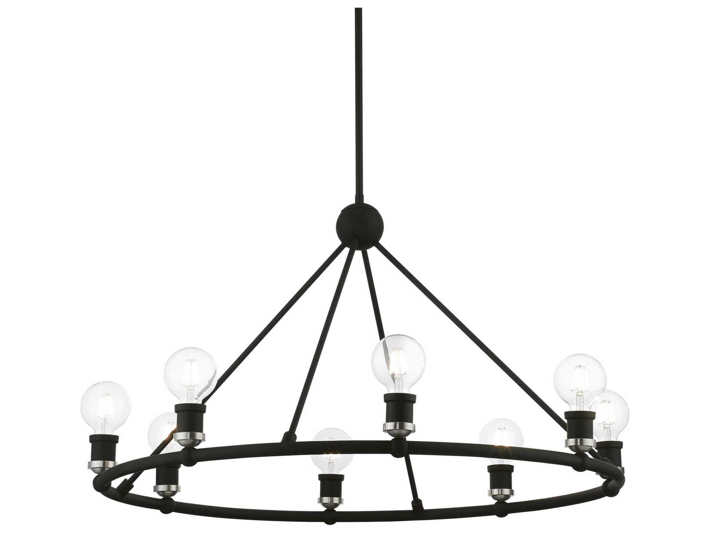 Livex Lighting Lansdale 8-Light Black Brushed Nickel Chandelier