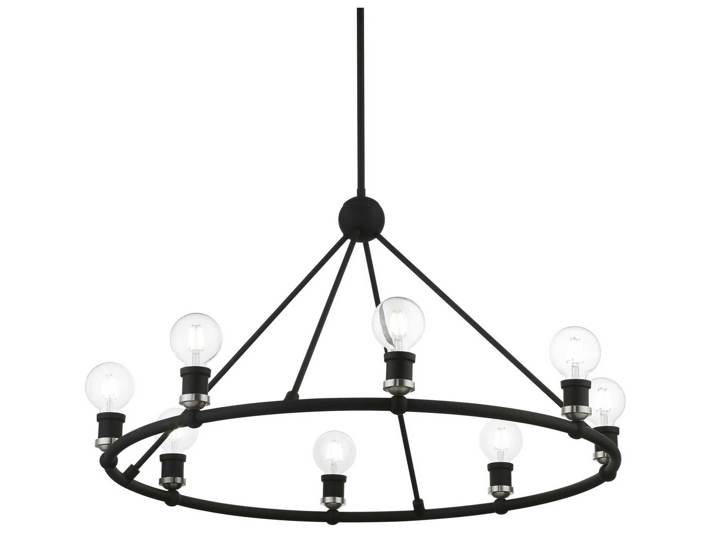 Livex Lighting Lansdale 8-Light Black Brushed Nickel Chandelier