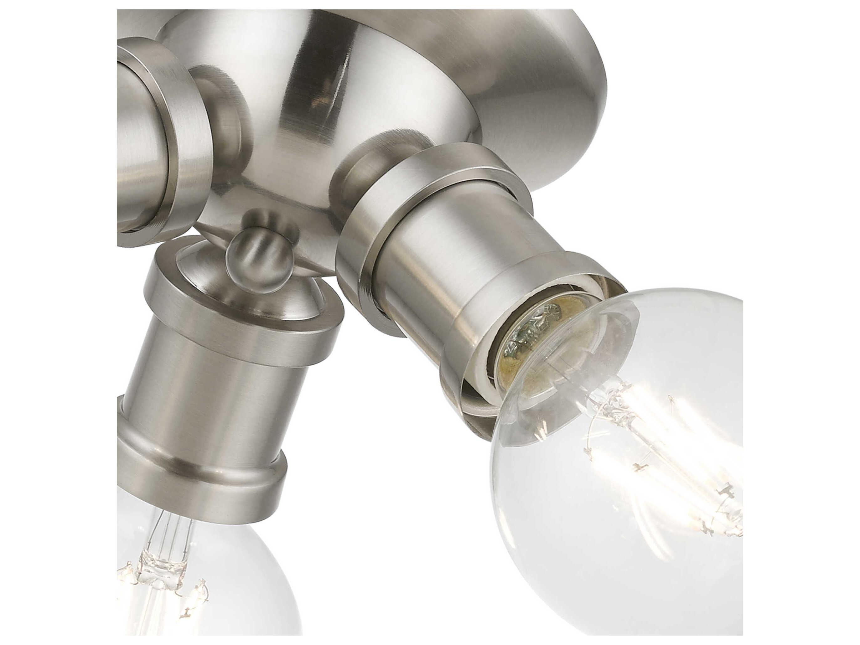 Livex Lighting Lansdale 3-Light Brushed Nickel Semi Flush Mount