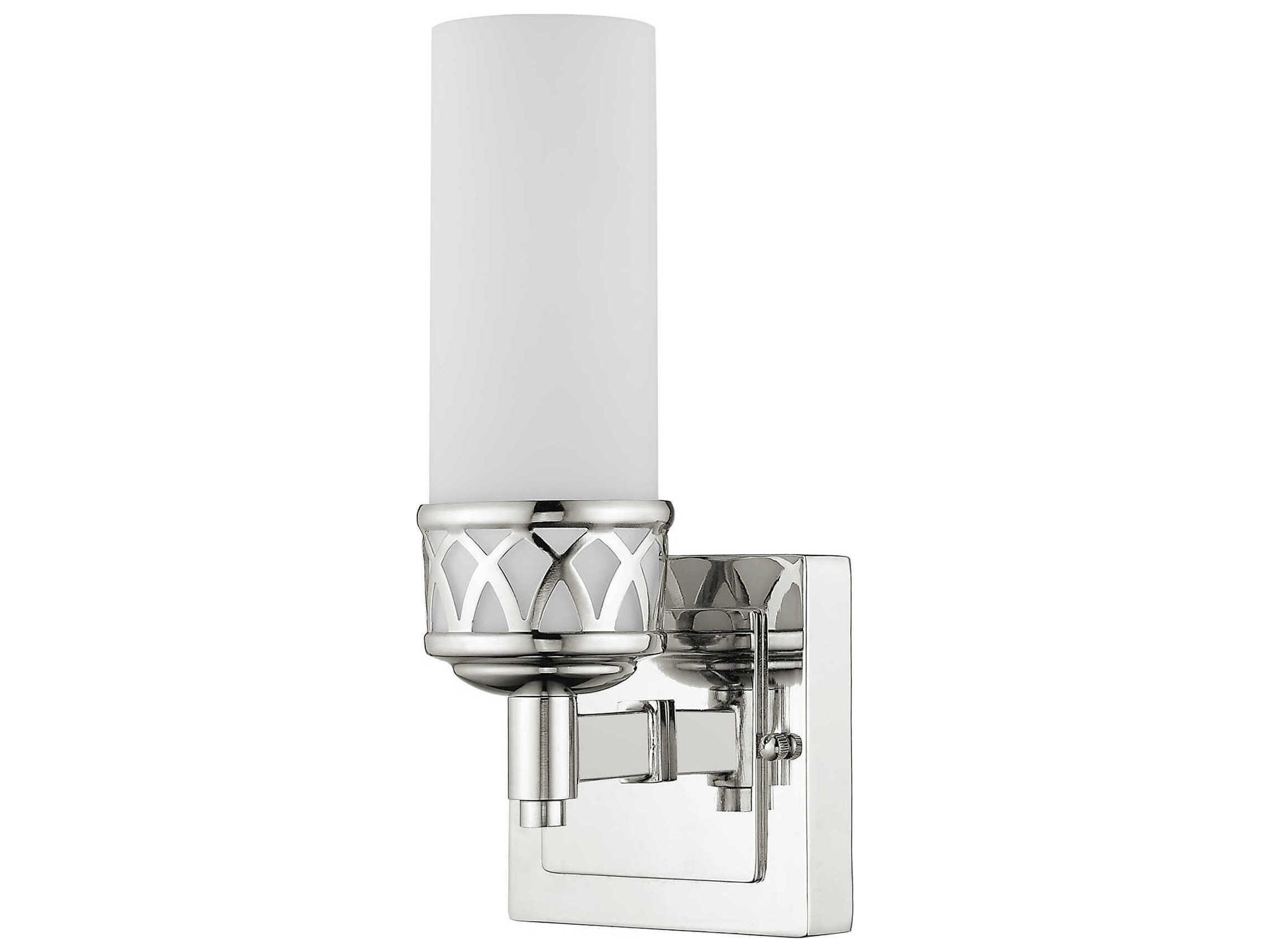 Livex Lighting Westfield 1-Light Polished Chrome White Glass Wall Sconce