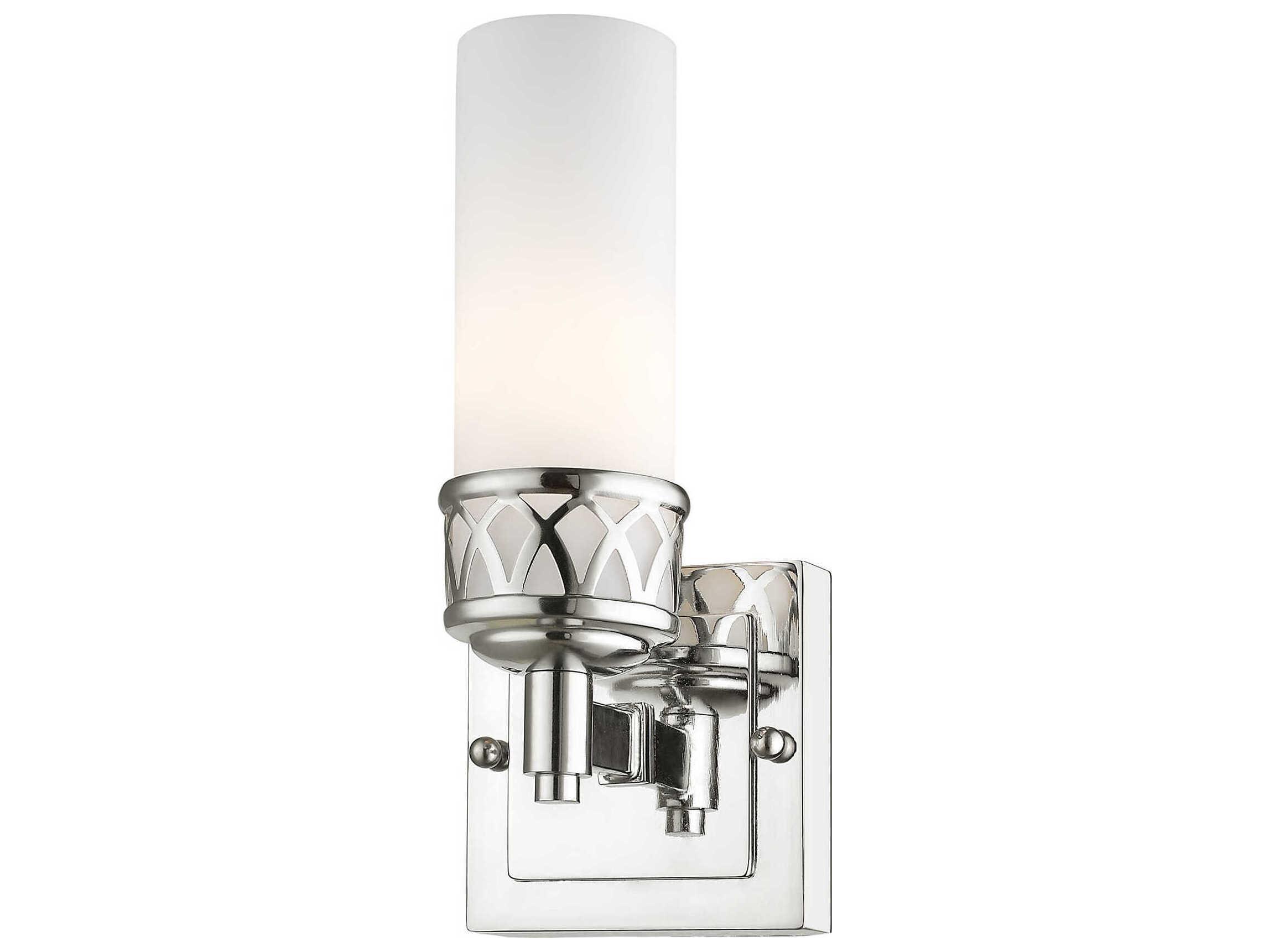 Livex Lighting Westfield 1-Light Polished Chrome White Glass Wall Sconce
