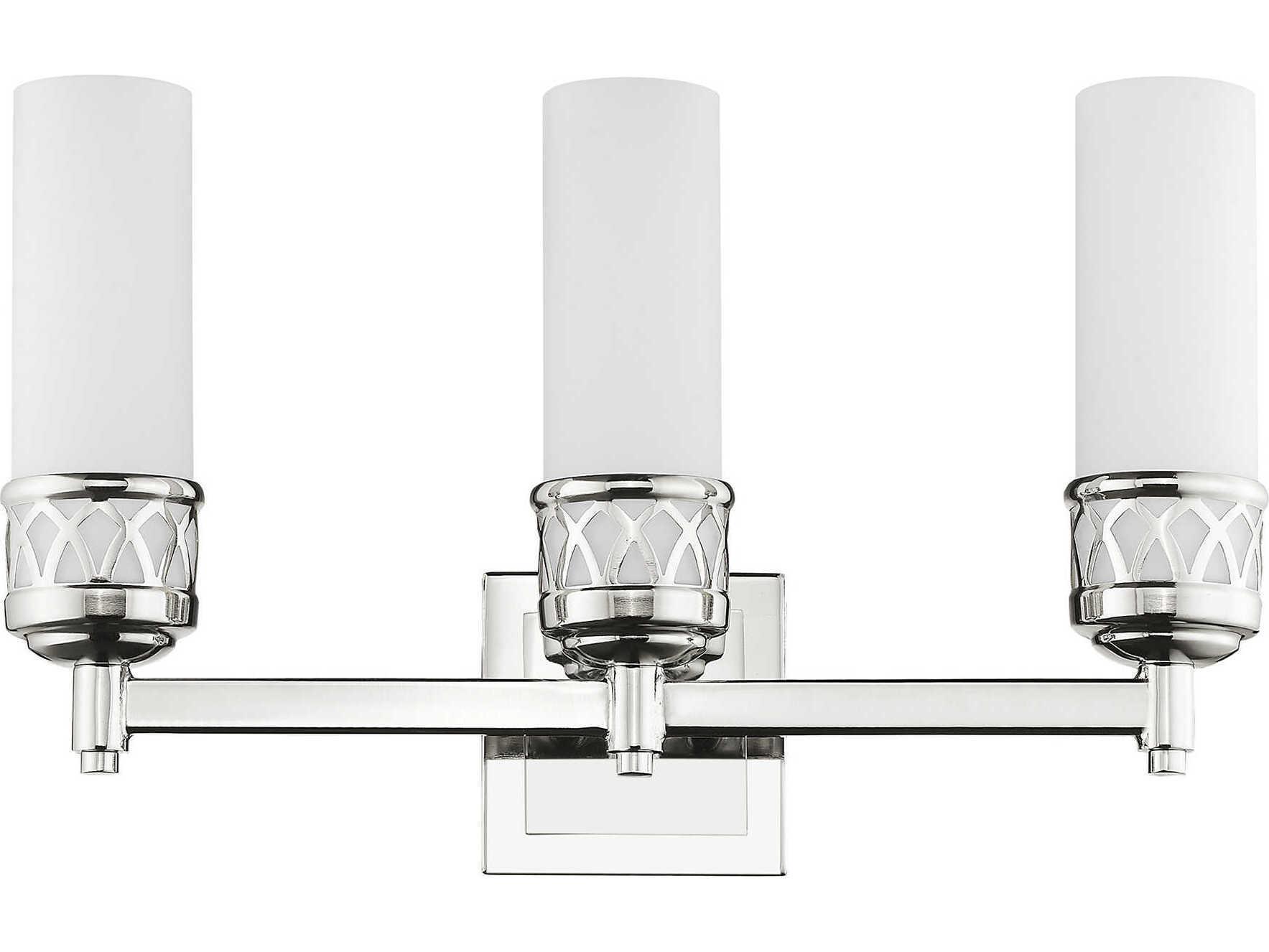 Livex Lighting Westfield 3-Light Polished Chrome Glass Vanity Light
