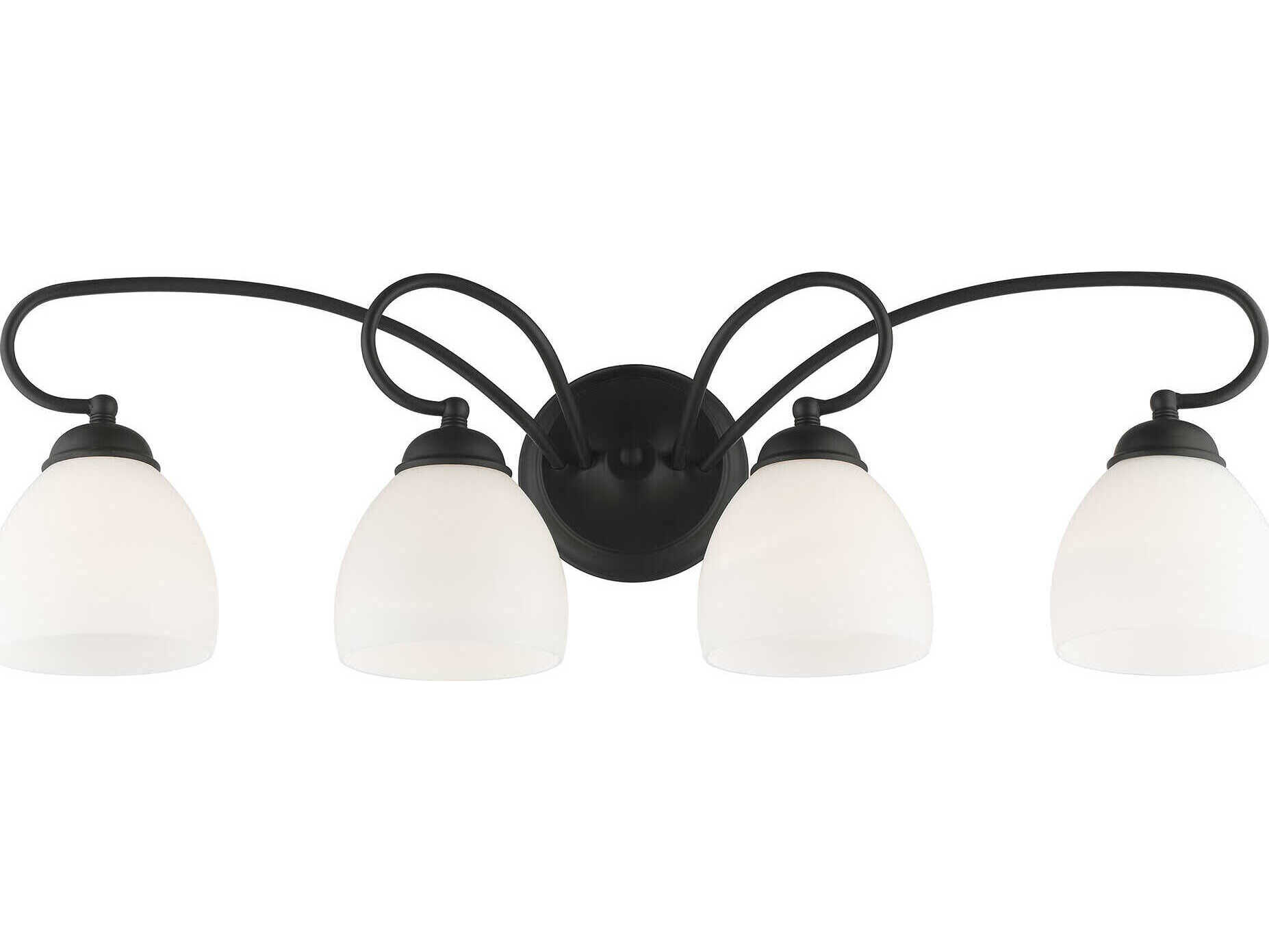 Livex Lighting Brookside 4-Light Black Glass Vanity Light