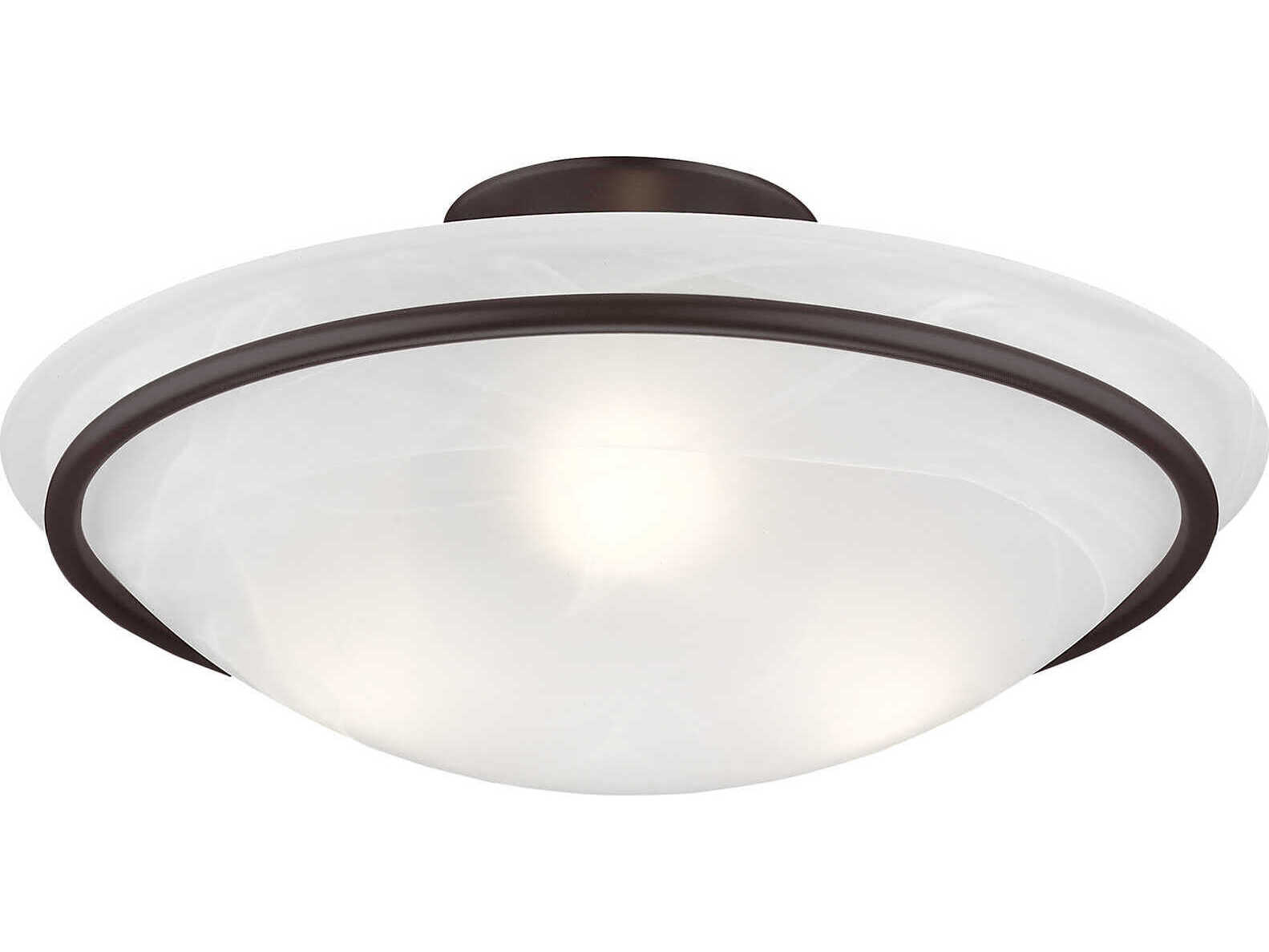 Livex Lighting Newburgh 3-Light Bronze Glass Bowl Semi Flush Mount