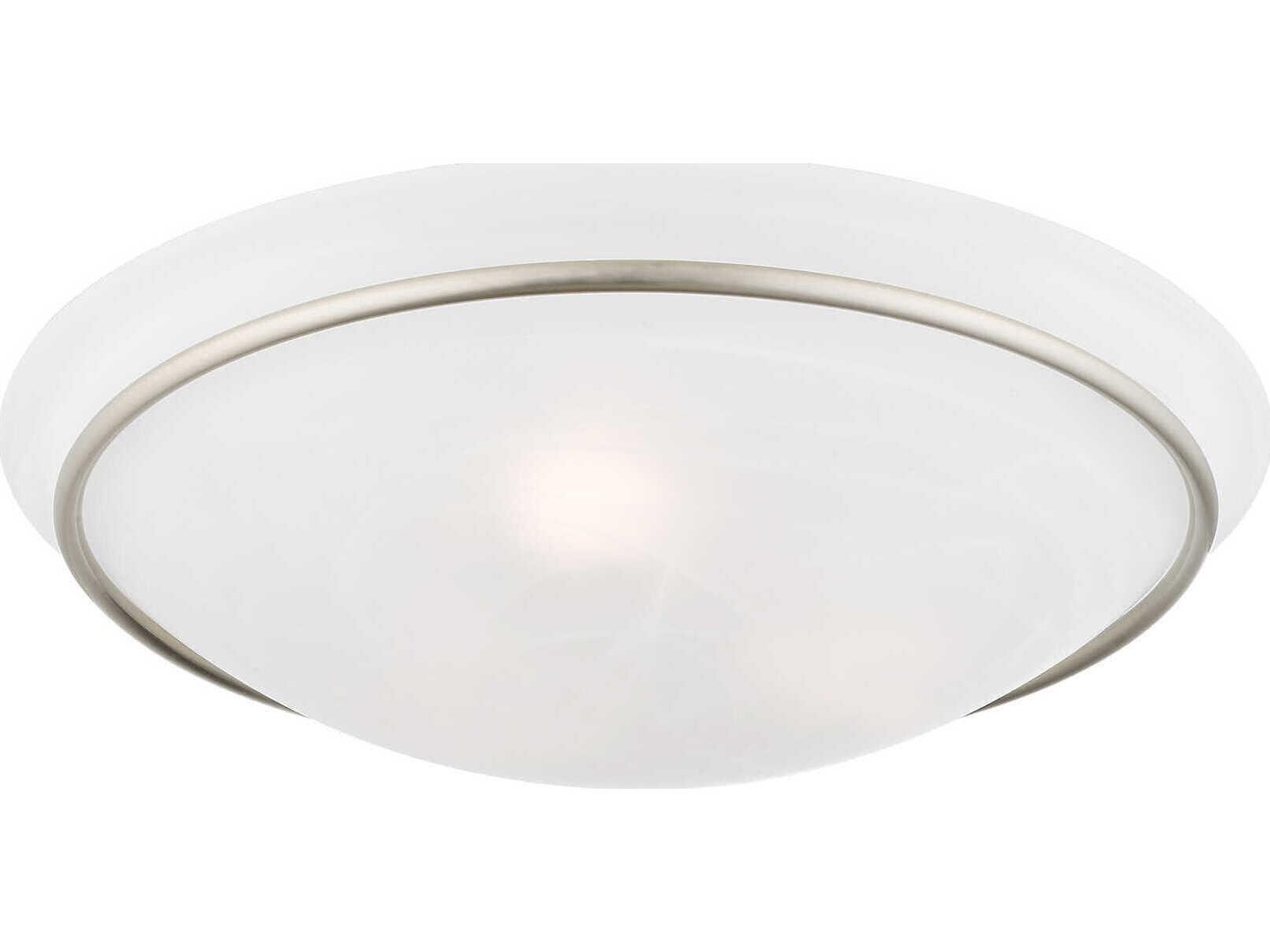 Livex Lighting Newburgh 3-Light Brushed Nickel Glass Bowl Semi Flush Mount
