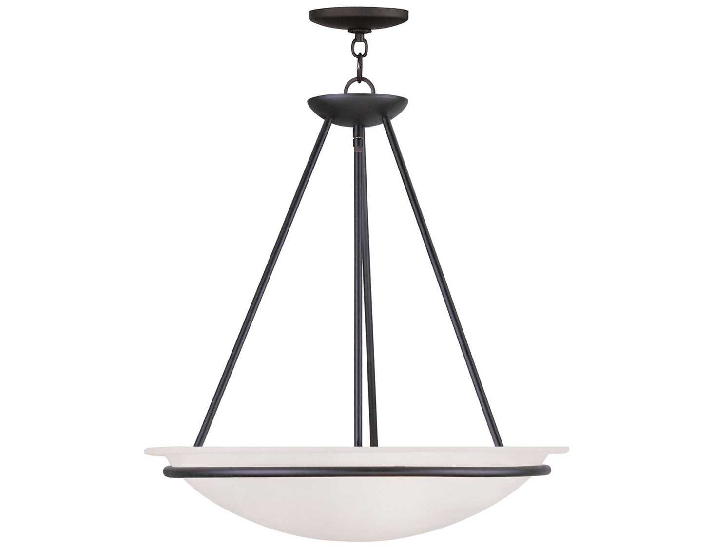 Livex Lighting Newburgh 3-Light Black Glass Bowl Pendant