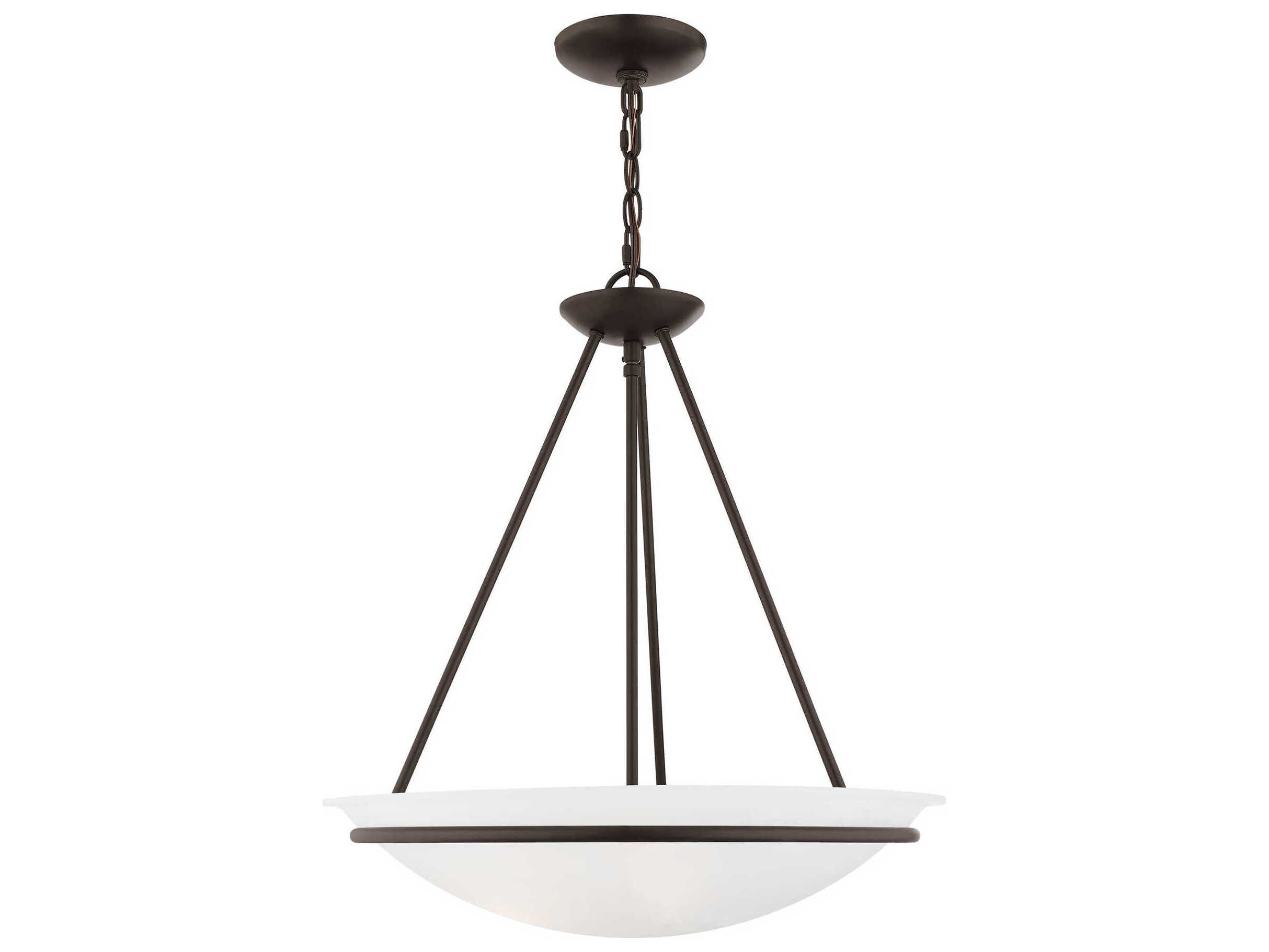 Livex Lighting Newburgh 3-Light Bronze Glass Bowl Pendant