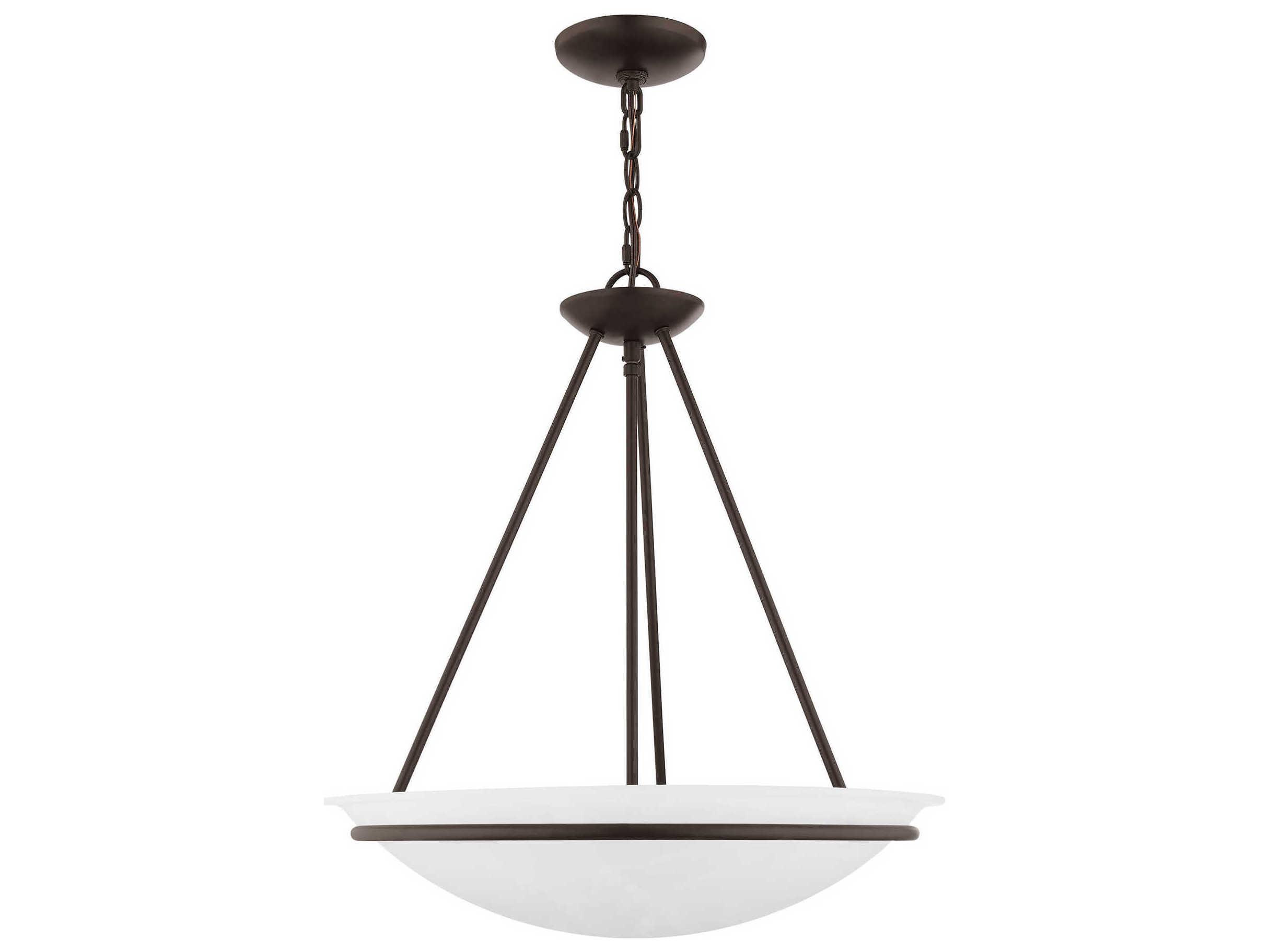 Livex Lighting Newburgh 3-Light Bronze Glass Bowl Pendant