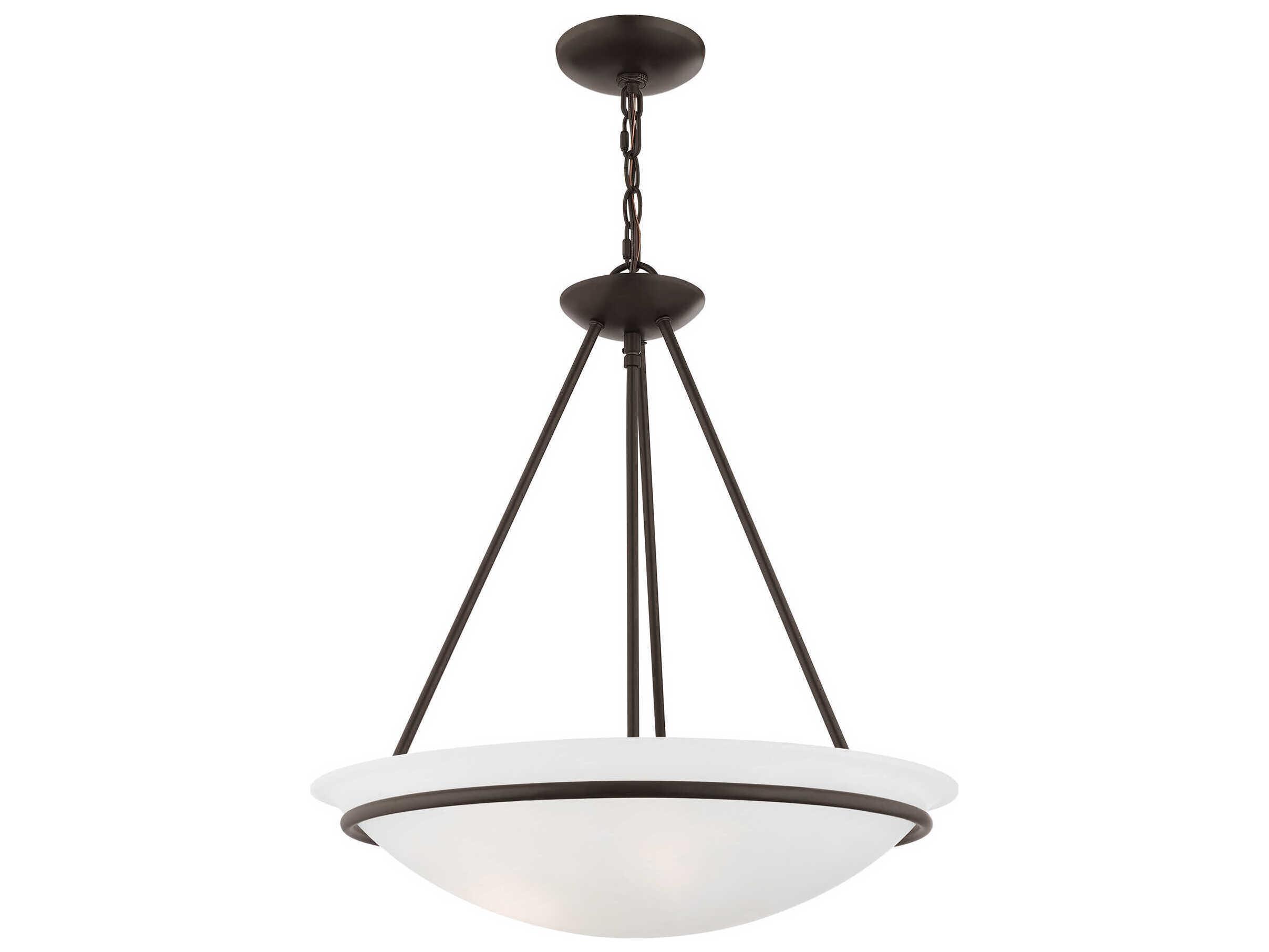 Livex Lighting Newburgh 3-Light Bronze Glass Bowl Pendant