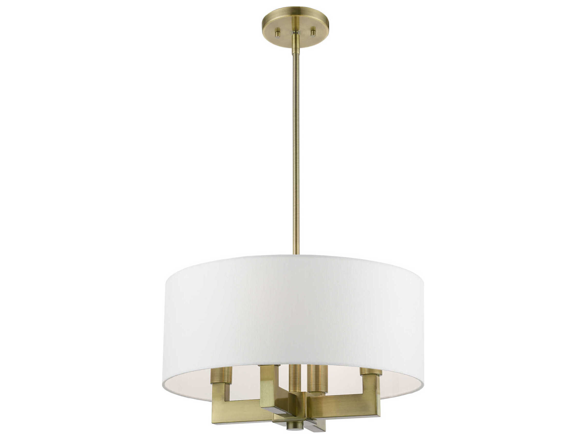 Livex Lighting Cresthaven 4-Light Antique Brass Drum Chandelier