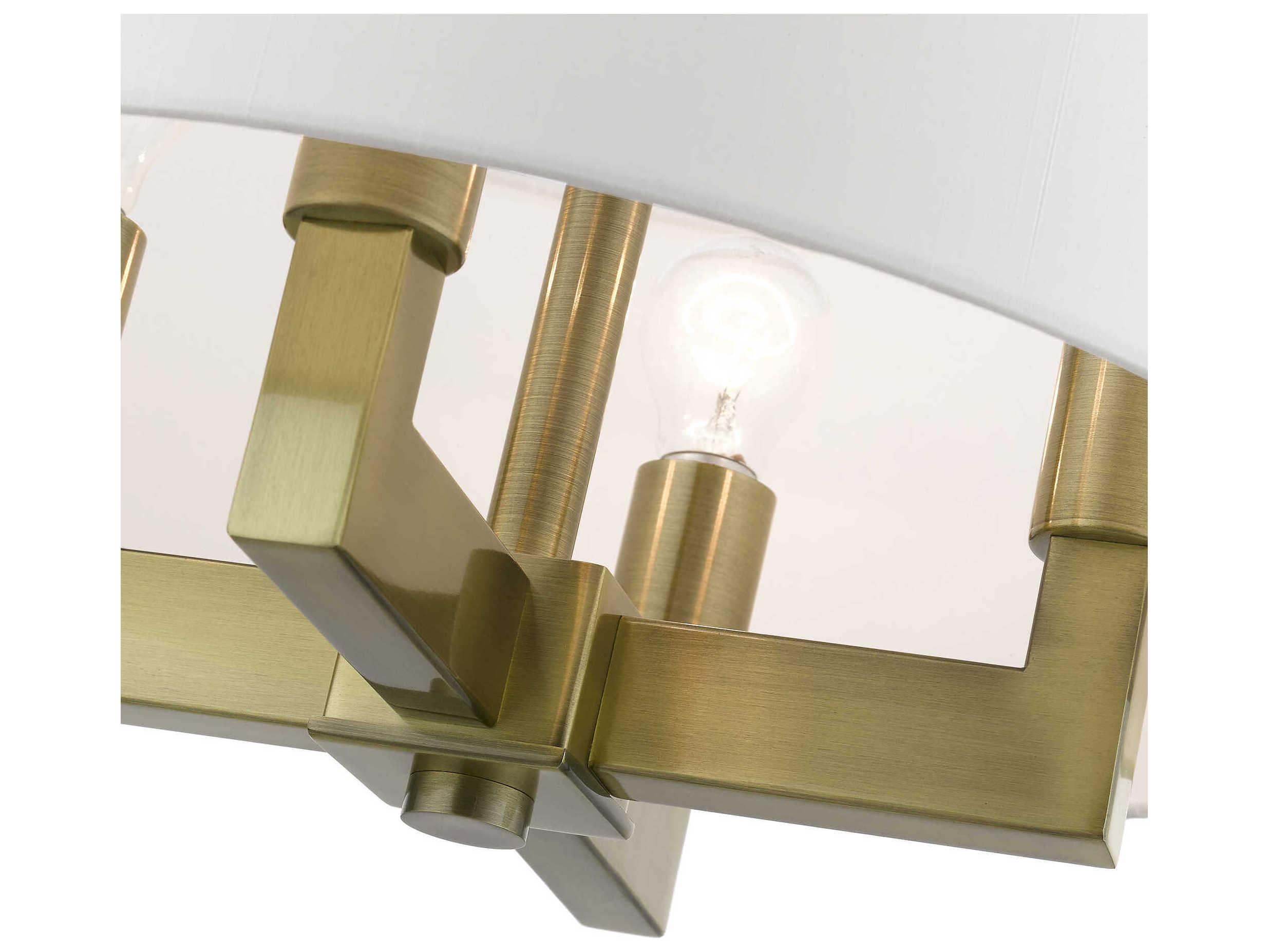 Livex Lighting Cresthaven 4-Light Antique Brass Drum Chandelier