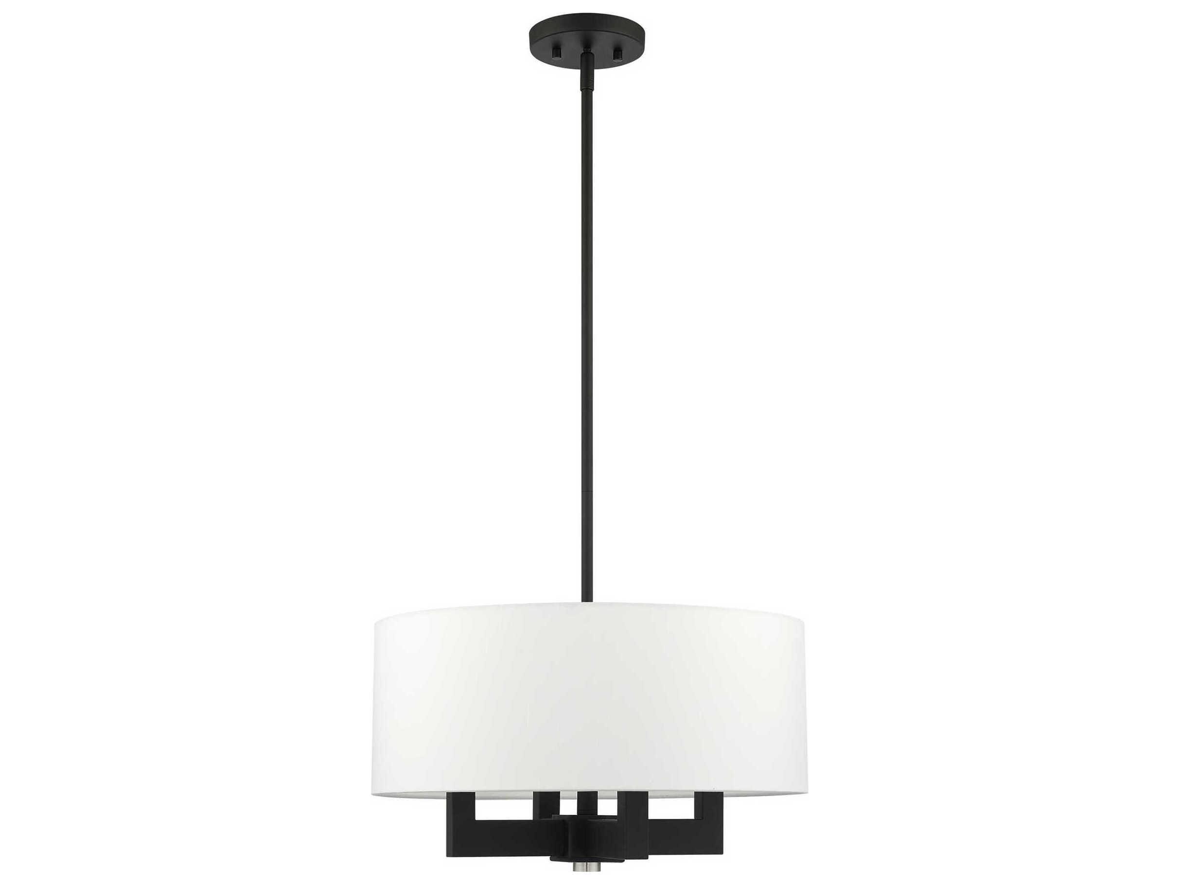 Livex Lighting Cresthaven 4-Light Black Drum Chandelier