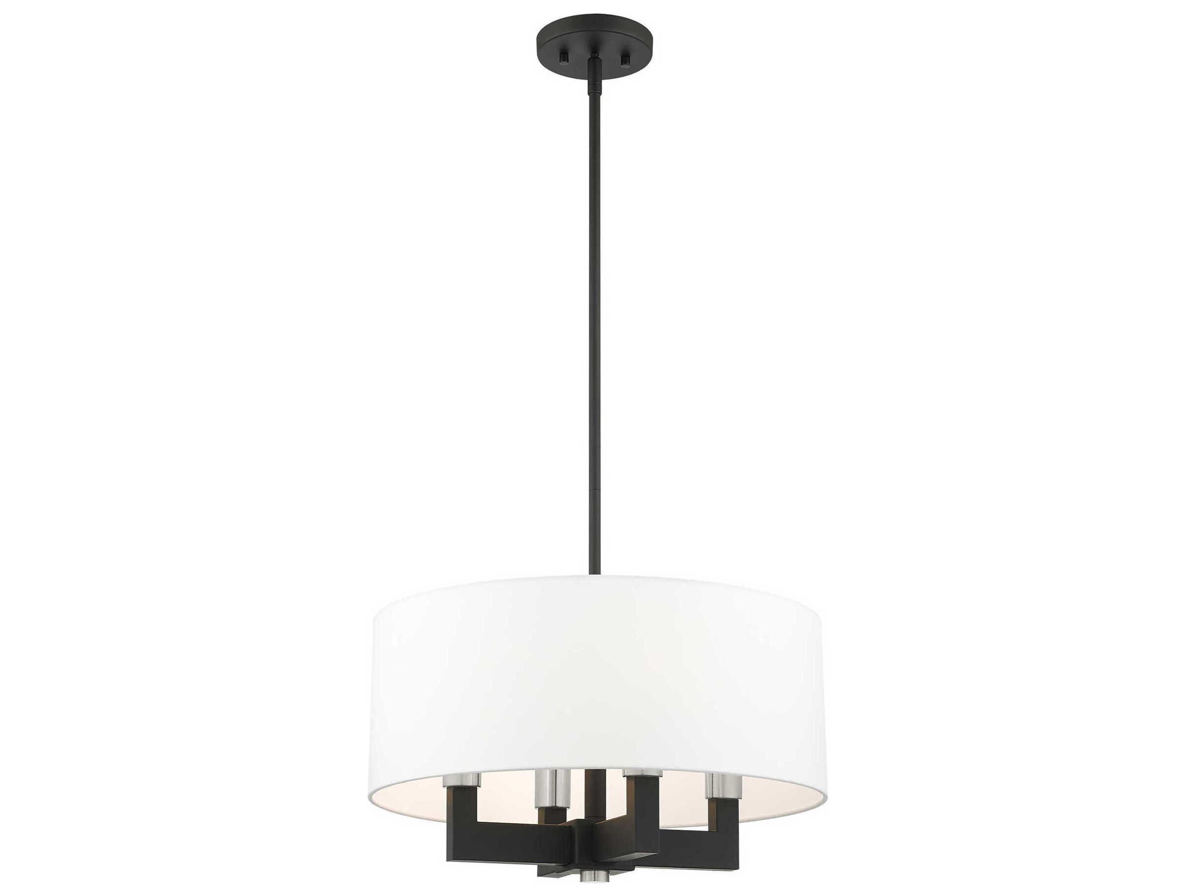 Livex Lighting Cresthaven 4-Light Black Drum Chandelier