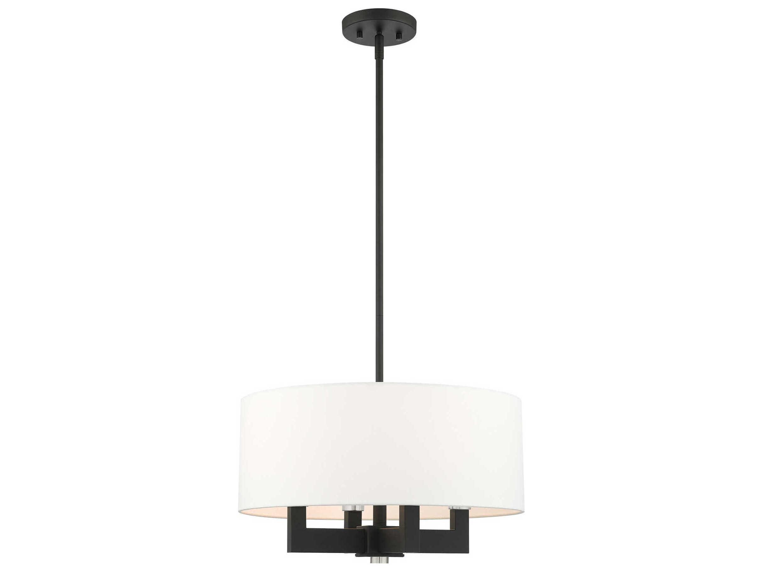 Livex Lighting Cresthaven 4-Light Black Drum Chandelier