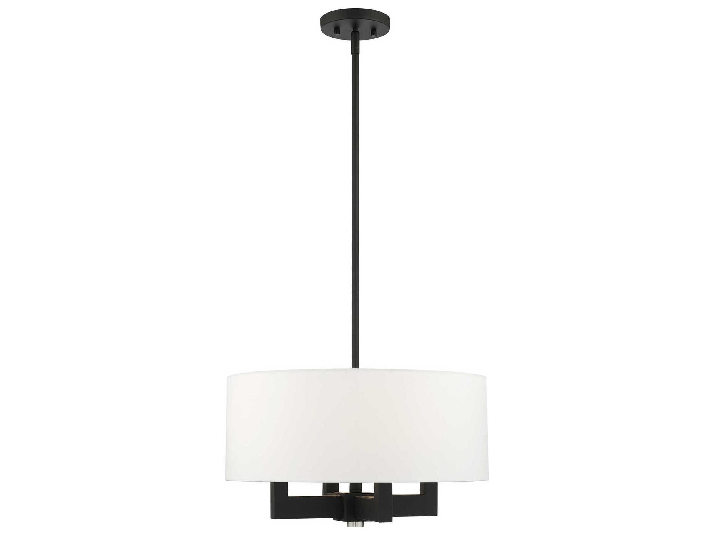 Livex Lighting Cresthaven 4-Light Black Drum Chandelier