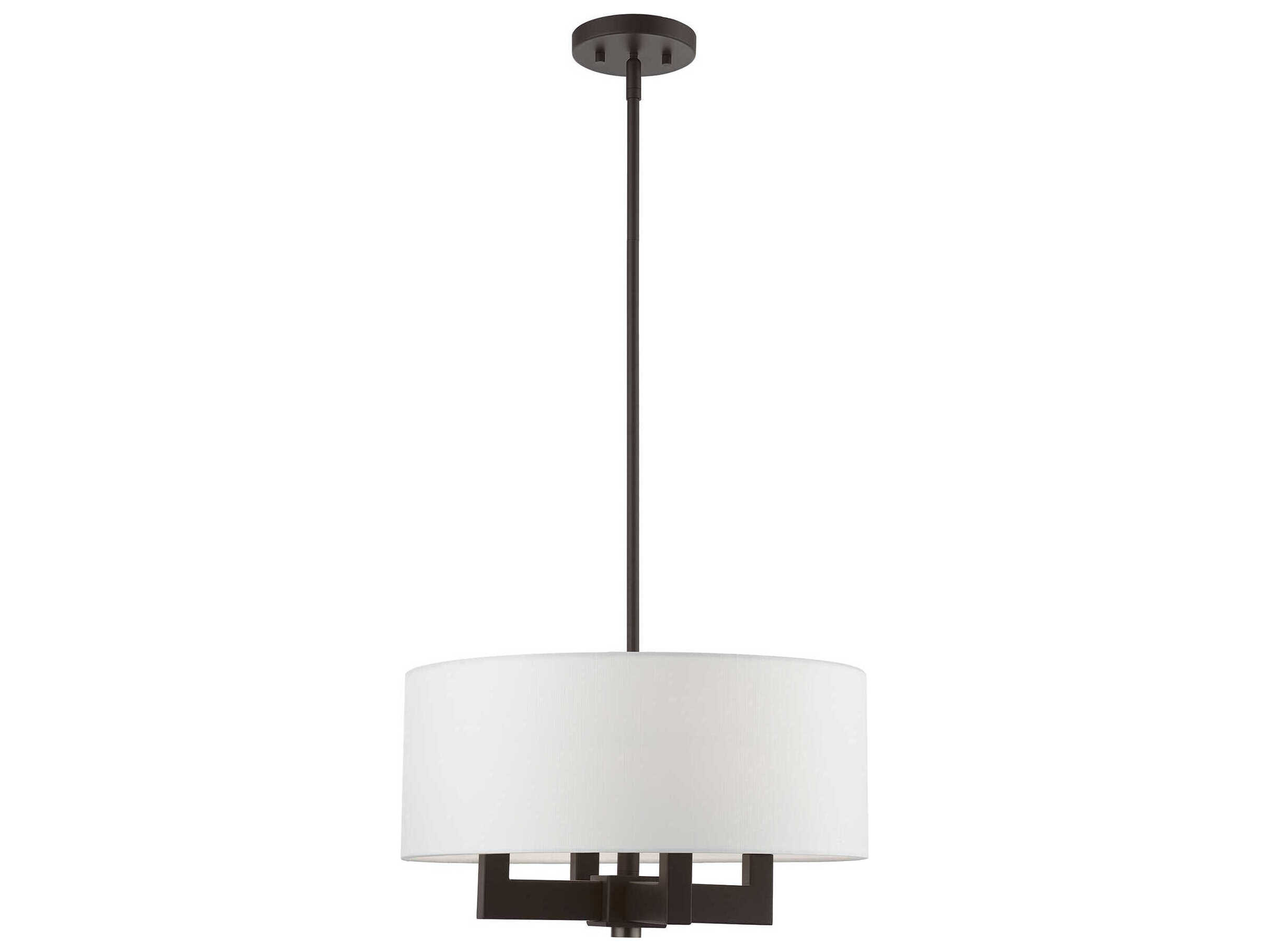 Livex Lighting Cresthaven 4-Light Bronze Antique Brass Drum Chandelier