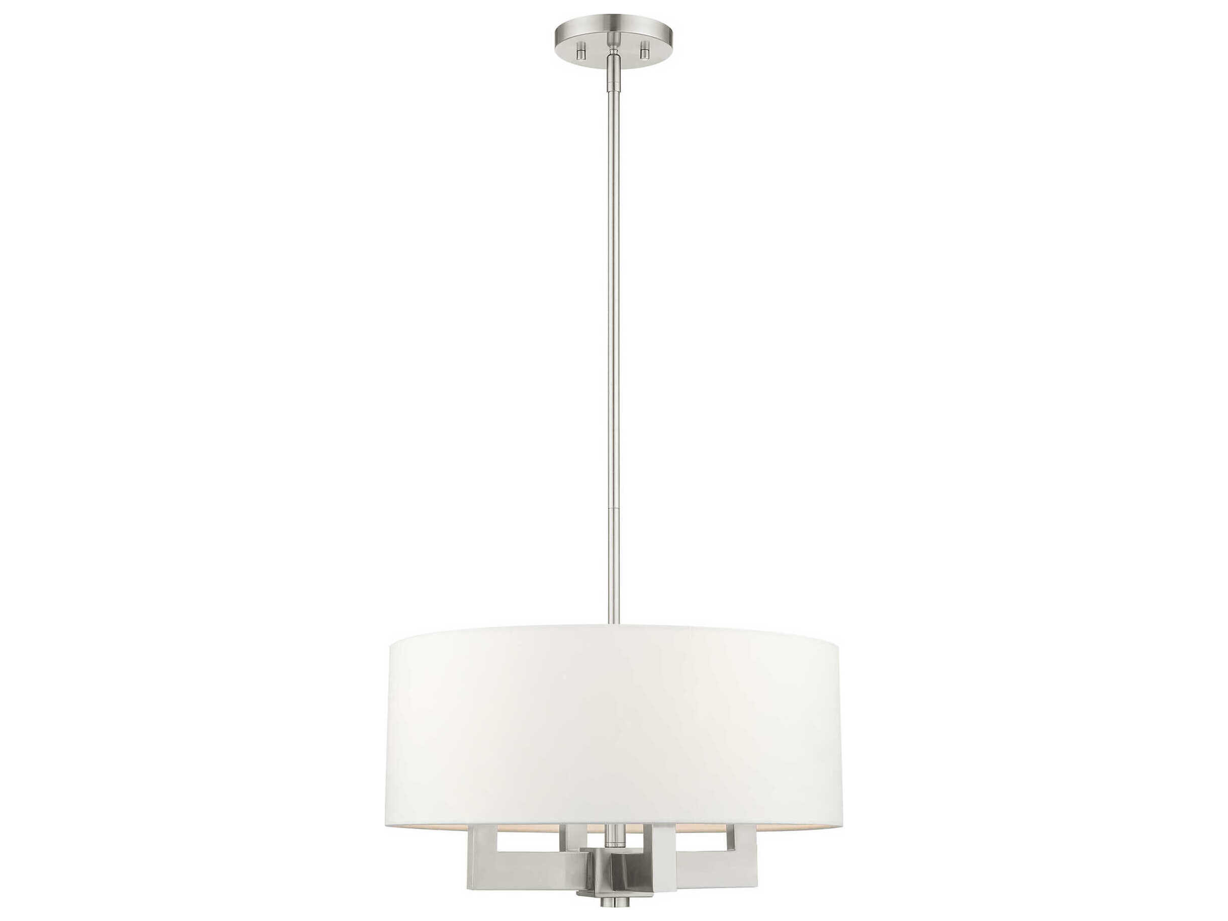Livex Lighting Cresthaven 4-Light Brushed Nickel Drum Chandelier