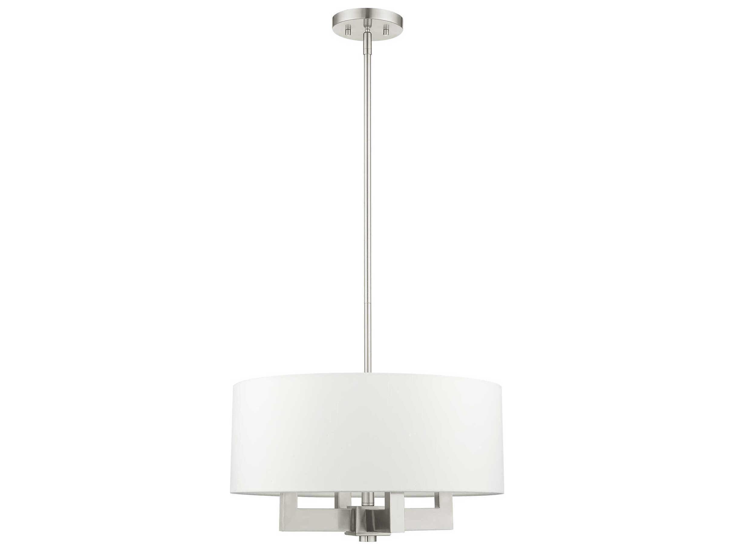 Livex Lighting Cresthaven 4-Light Brushed Nickel Drum Chandelier