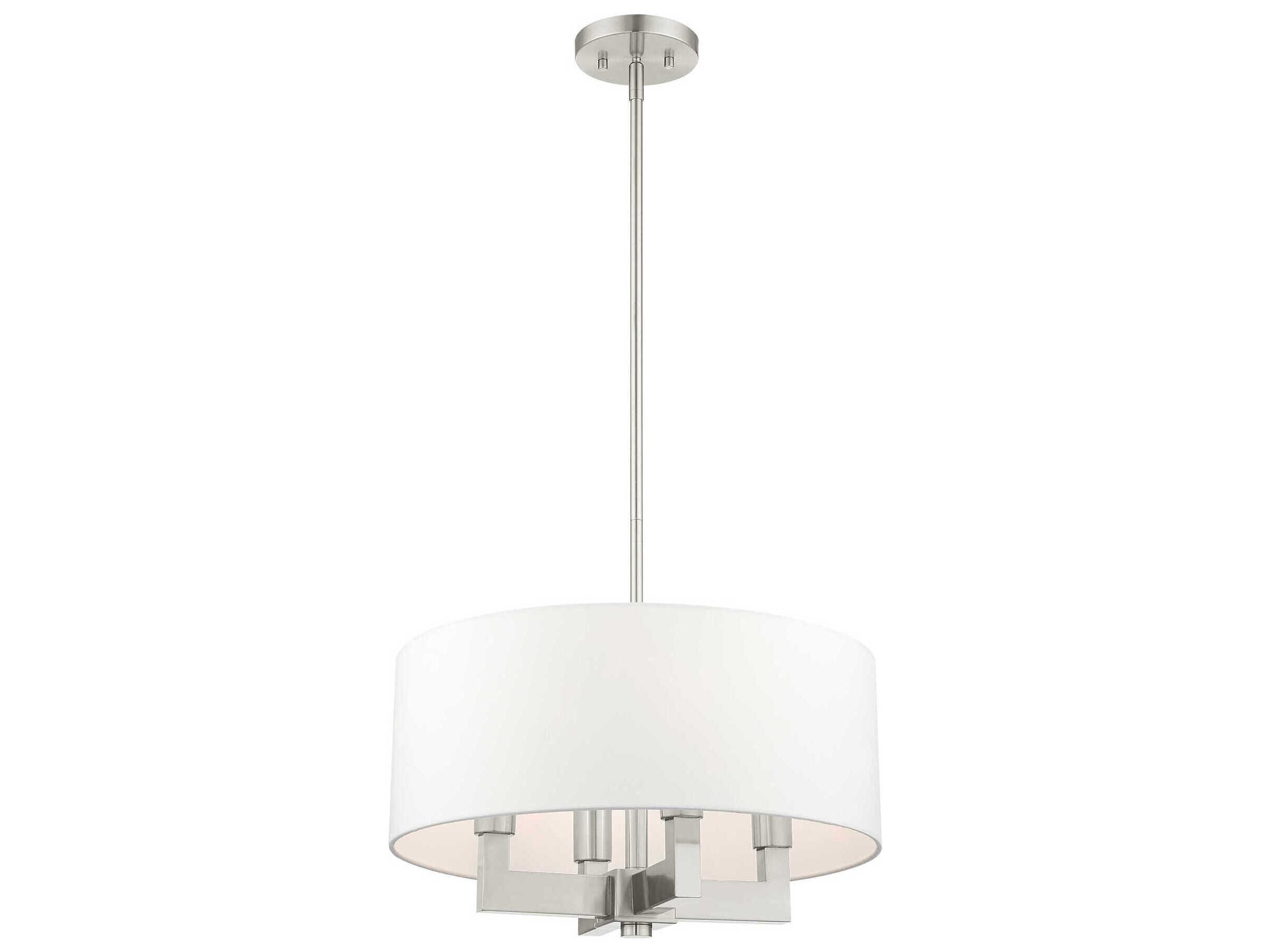 Livex Lighting Cresthaven 4-Light Brushed Nickel Drum Chandelier
