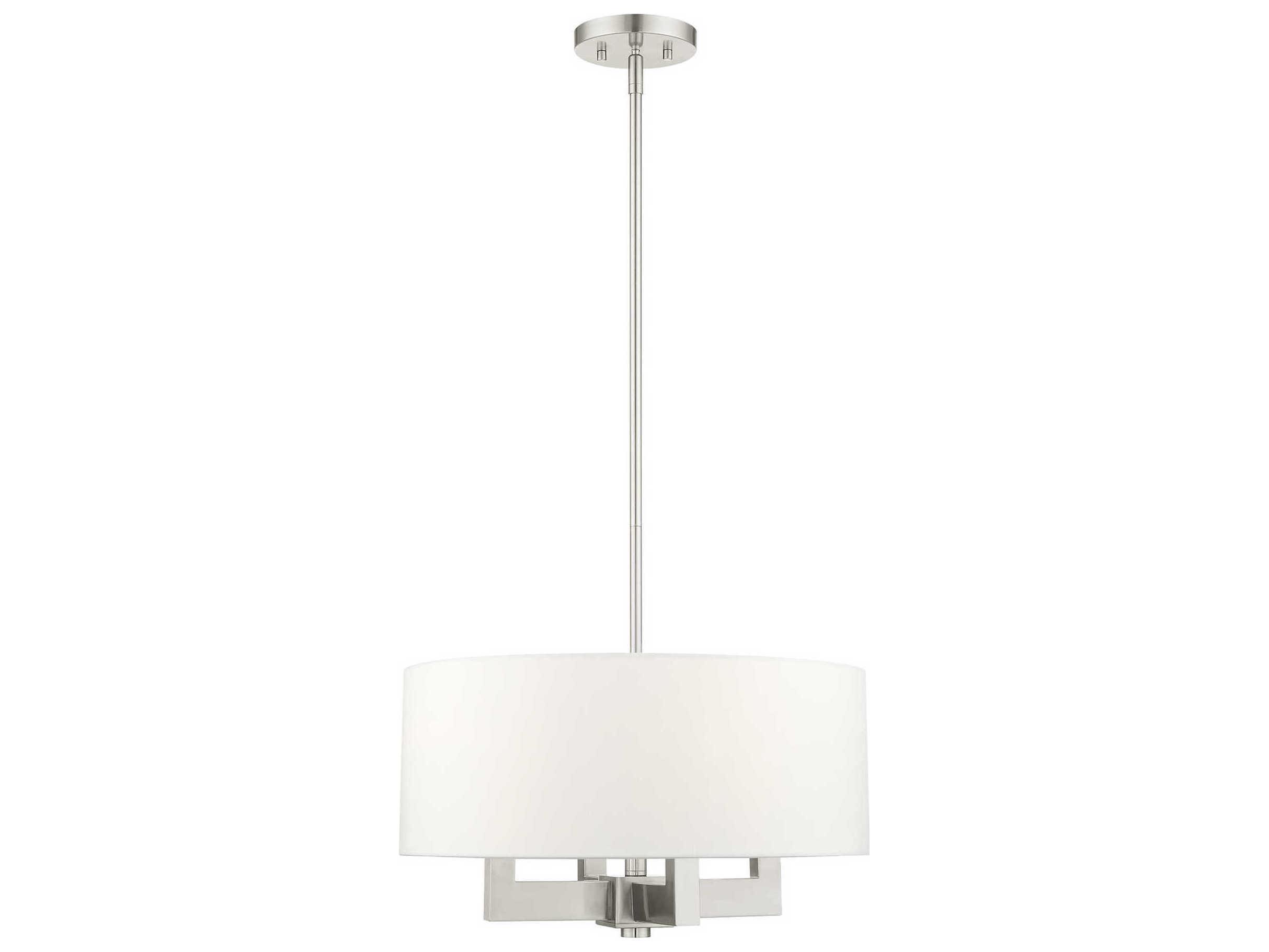 Livex Lighting Cresthaven 4-Light Brushed Nickel Drum Chandelier