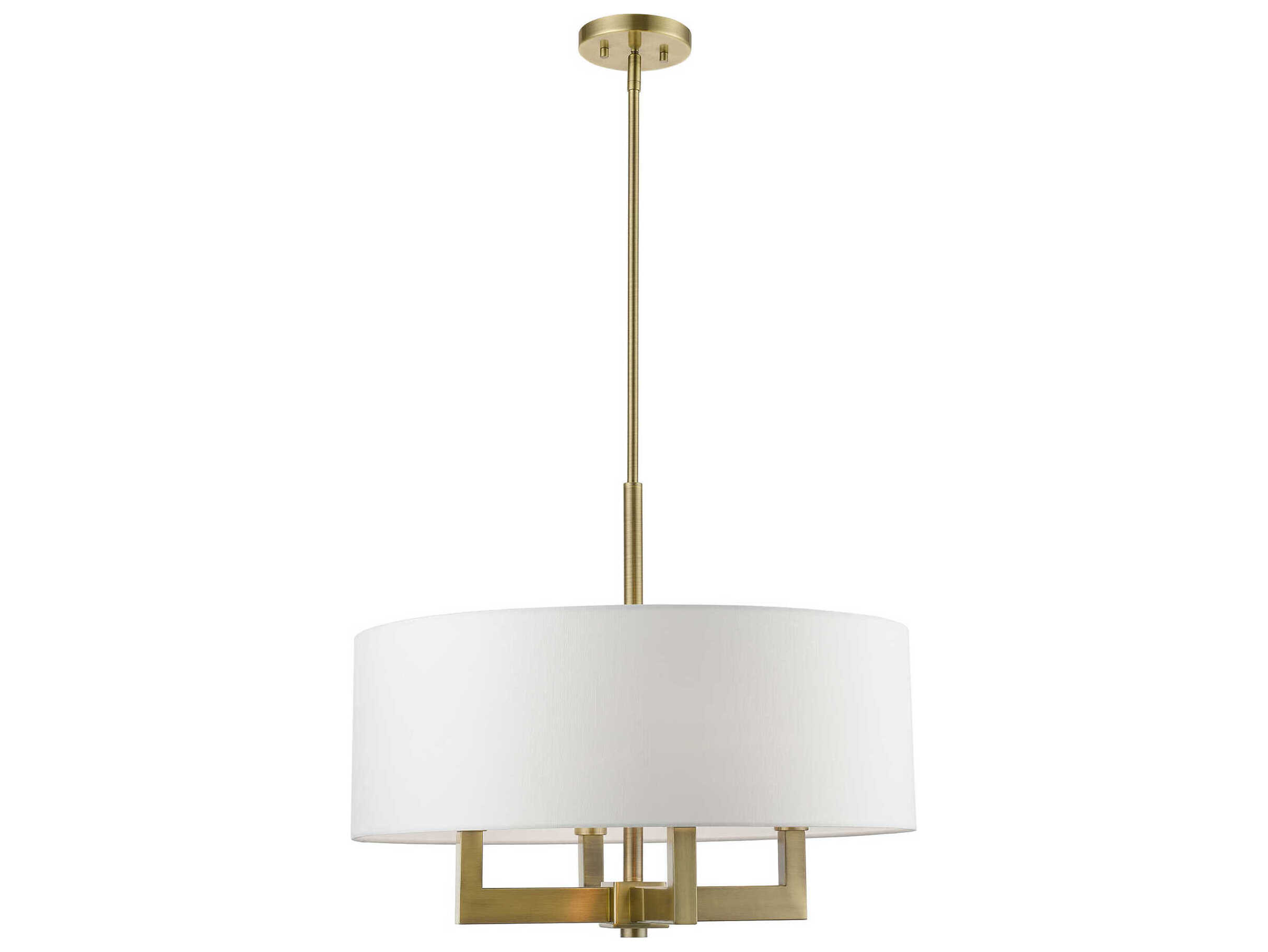 Livex Lighting Cresthaven 4-Light Antique Brass Drum Chandelier