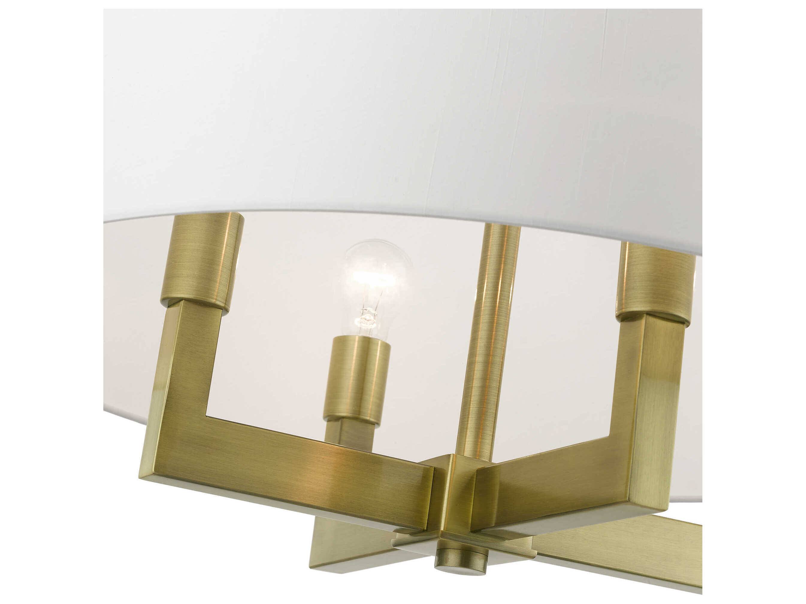 Livex Lighting Cresthaven 4-Light Antique Brass Drum Chandelier