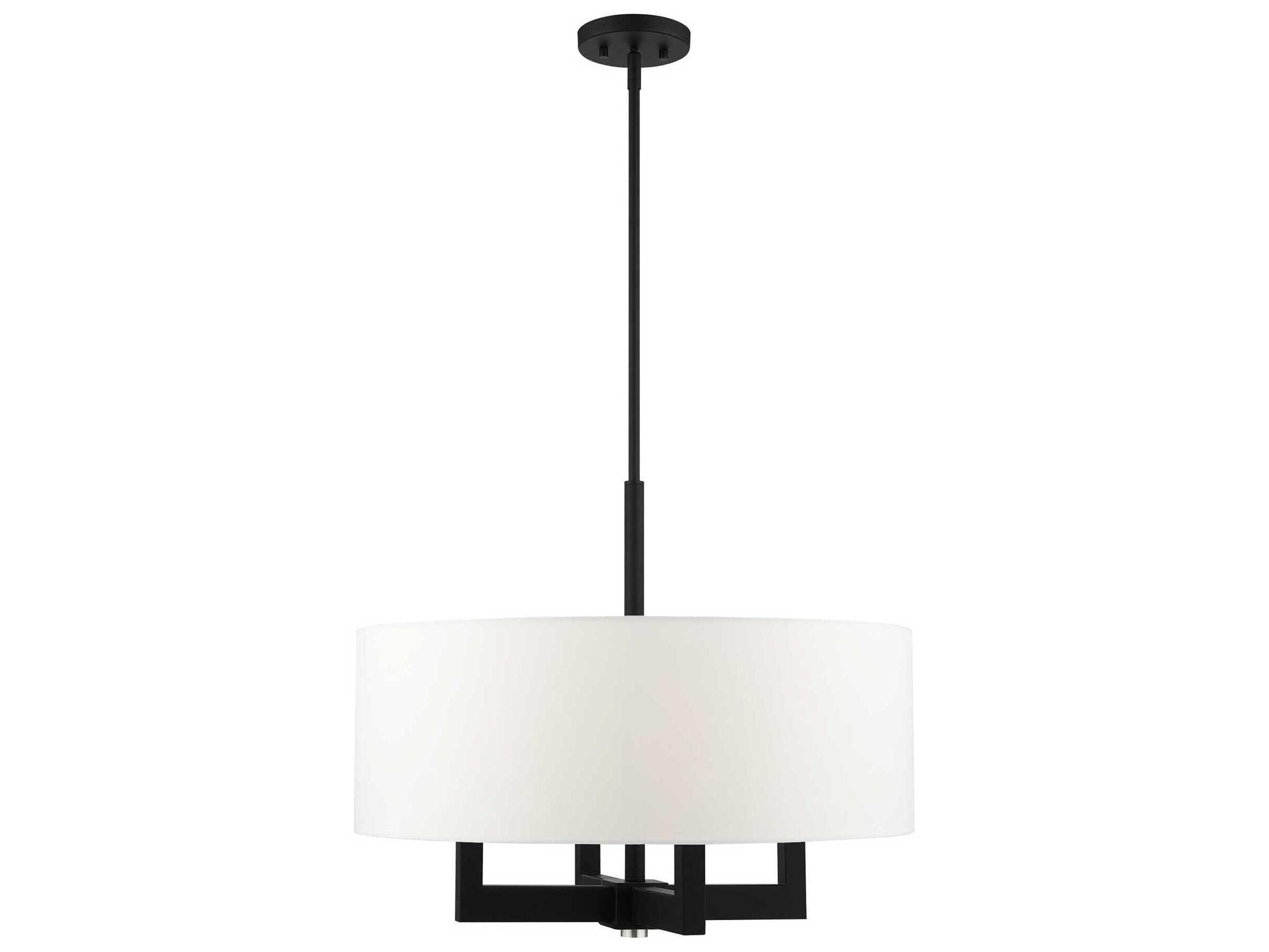 Livex Lighting Cresthaven 4-Light Black Drum Chandelier