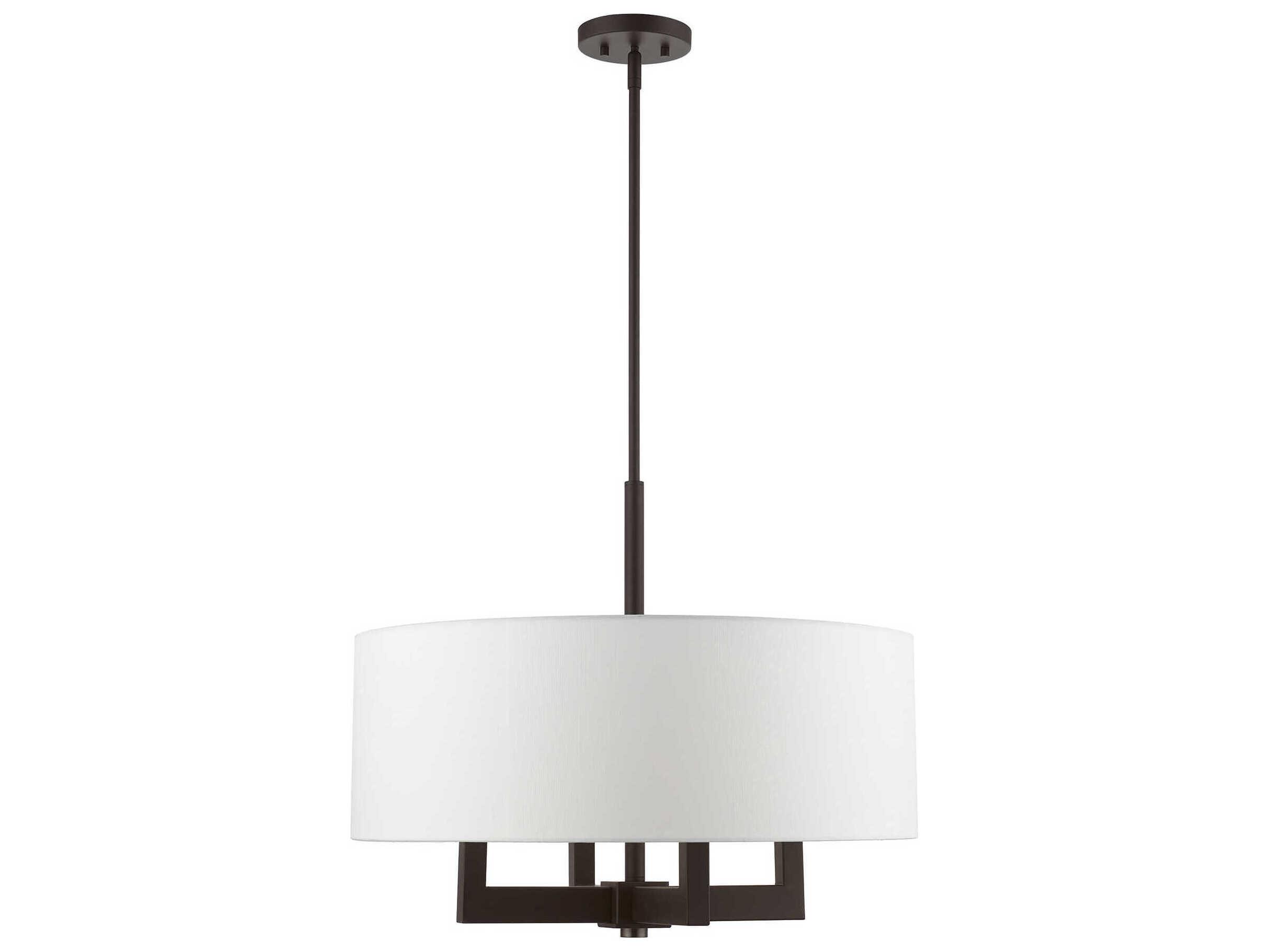 Livex Lighting Cresthaven 4-Light Bronze Antique Brass Drum Chandelier