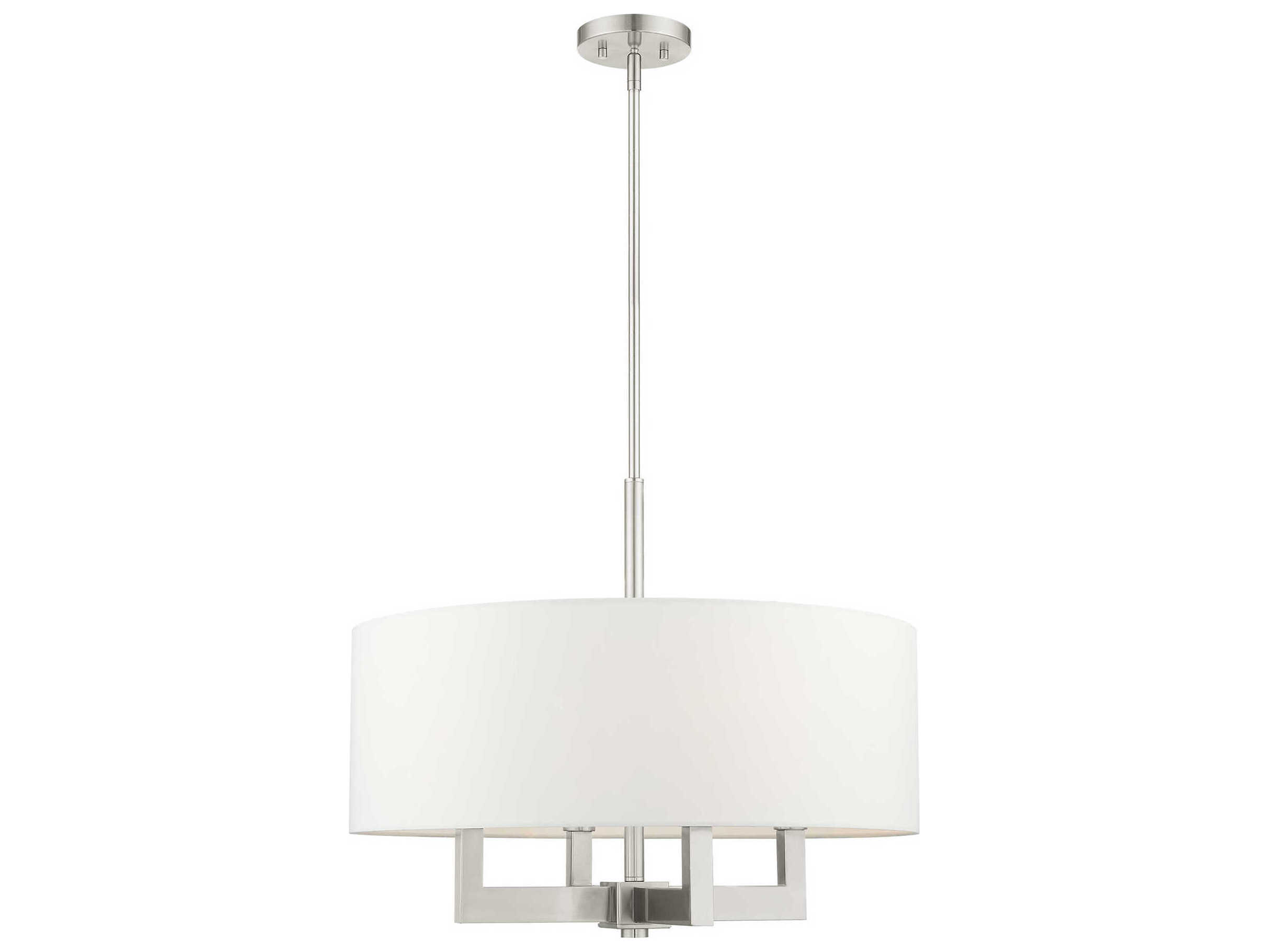 Livex Lighting Cresthaven 4-Light Brushed Nickel Drum Chandelier